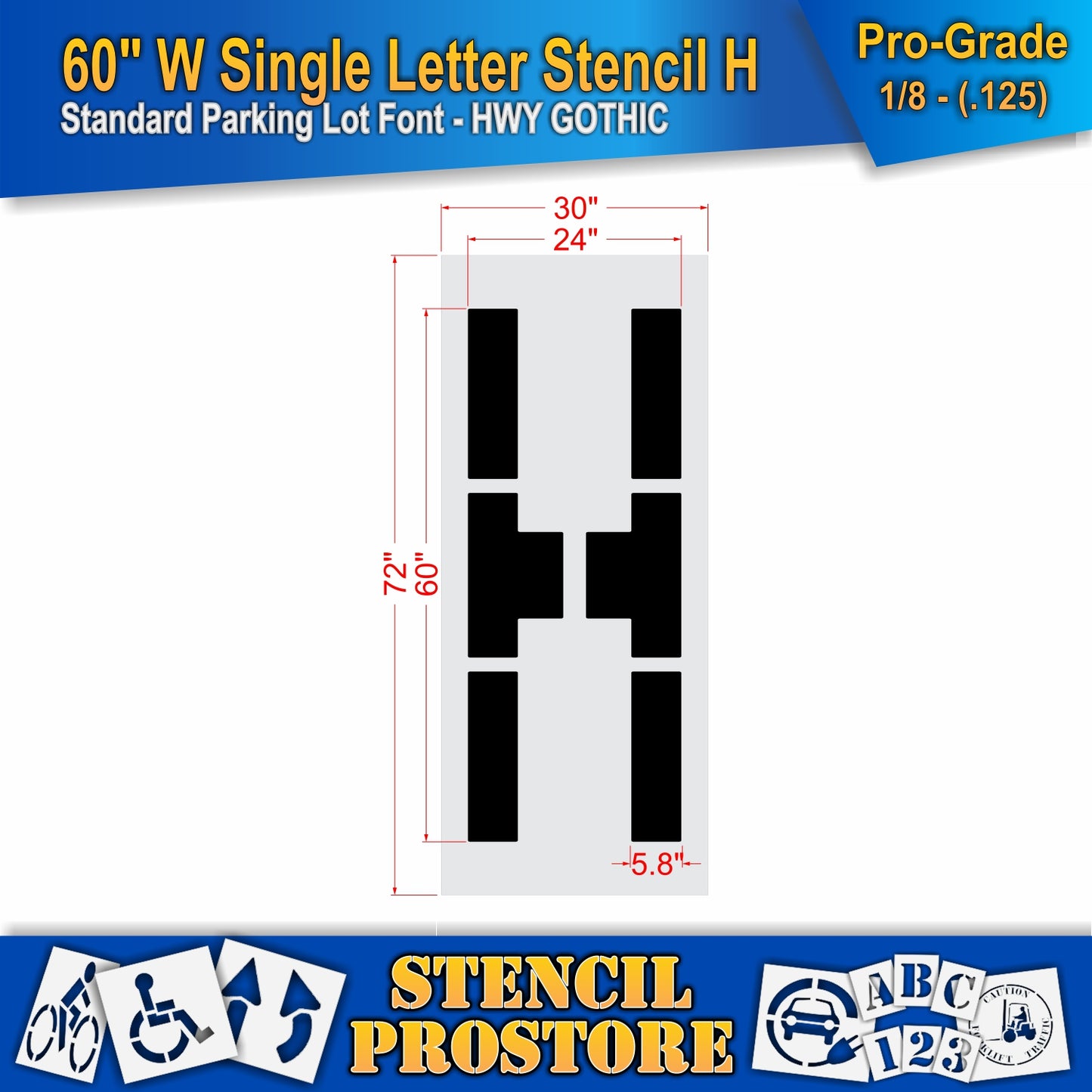 60" Wide Alphabet Kit Stencil