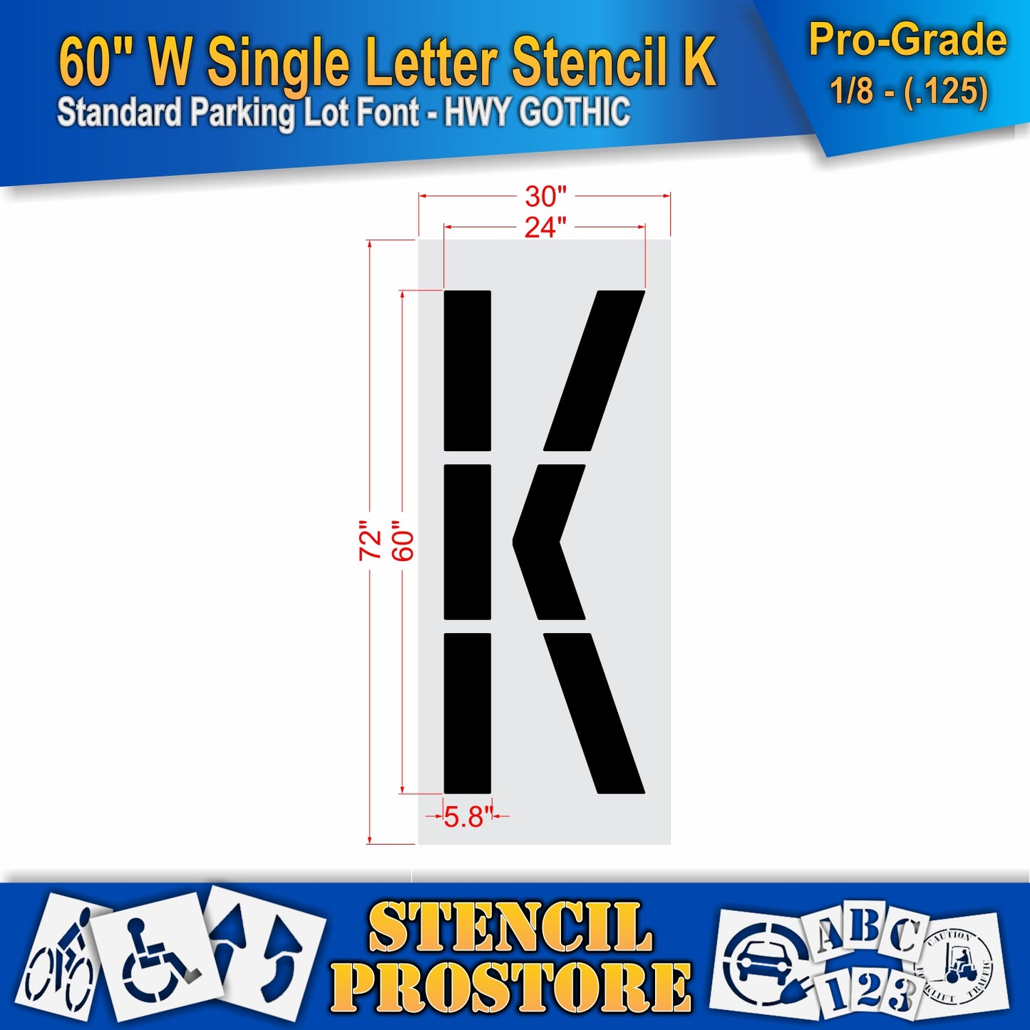 60" Wide Alphabet Kit Stencil