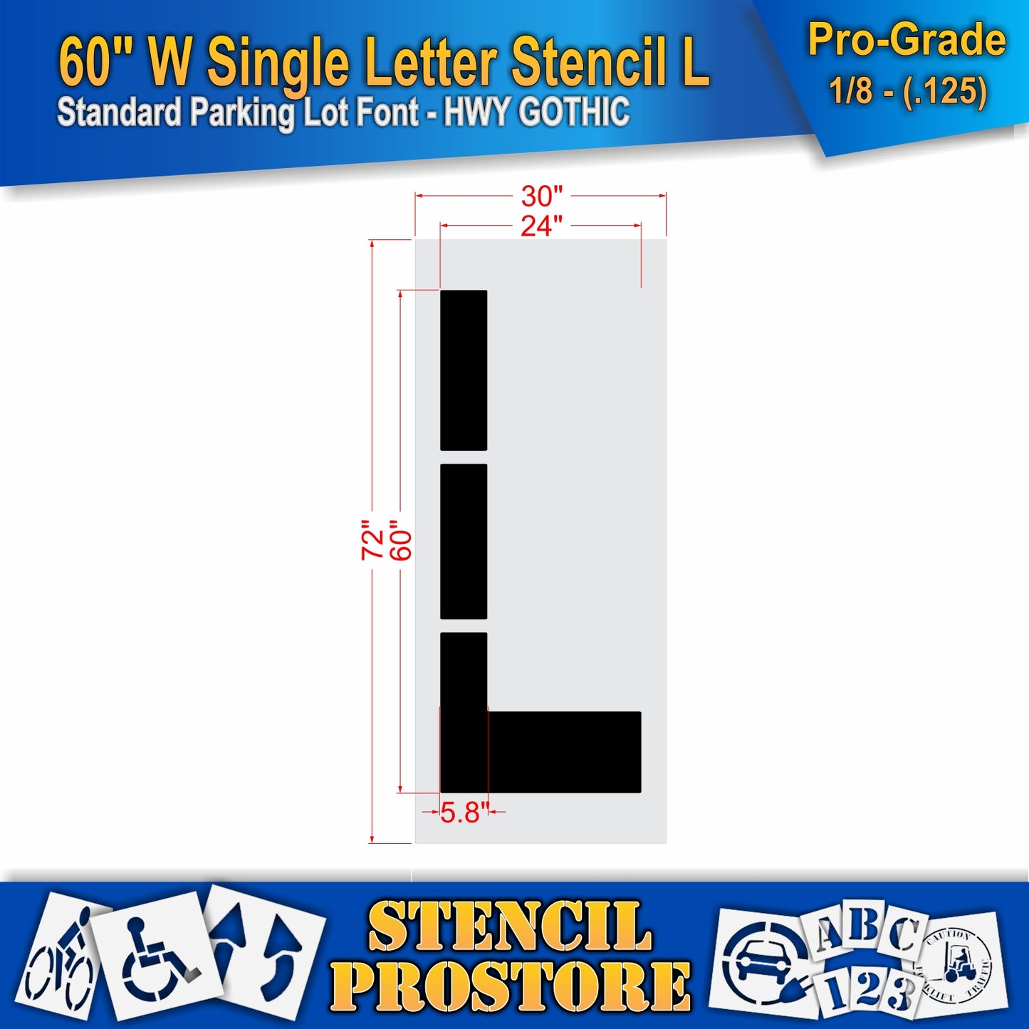 60" Wide Alphabet Kit Stencil