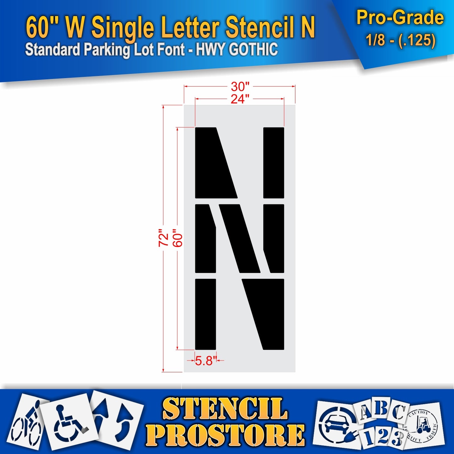 60" Wide Alphabet Kit Stencil