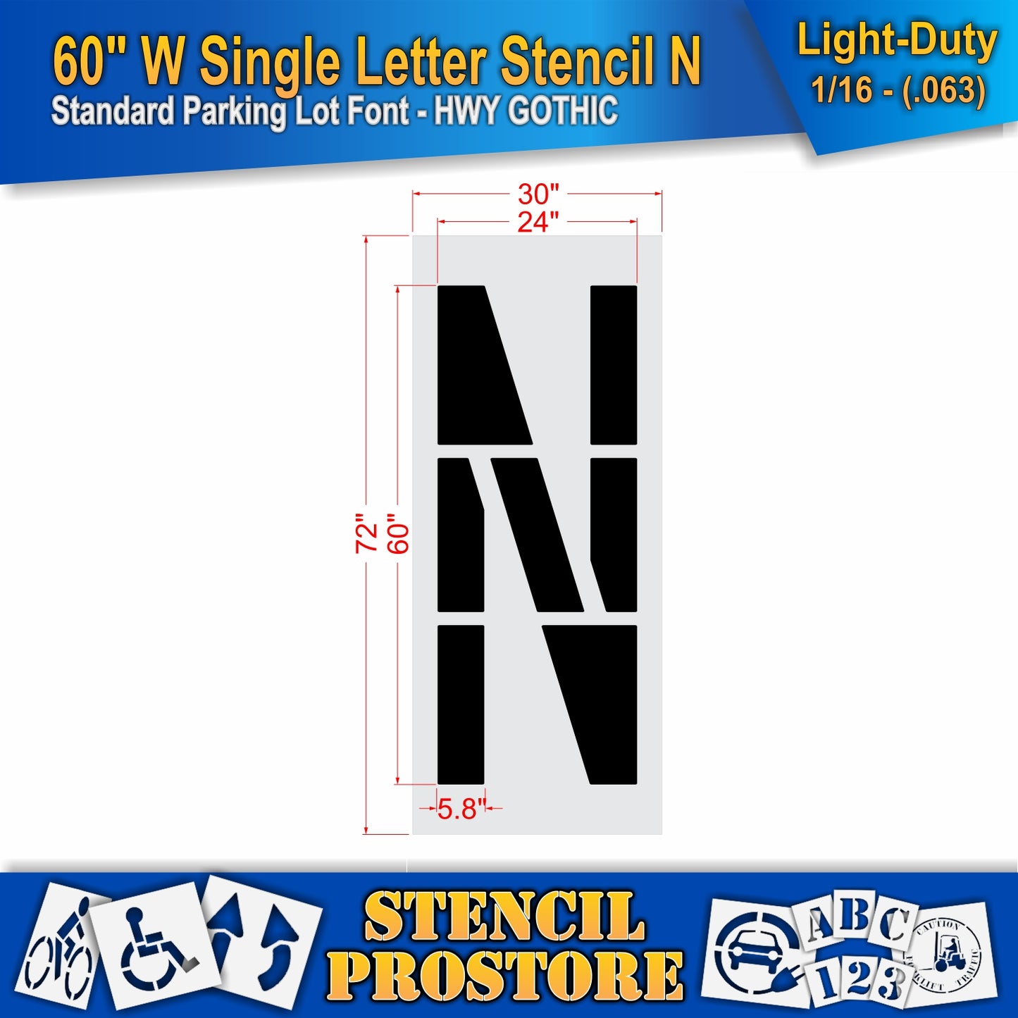 60" Wide Alphabet Kit Stencil