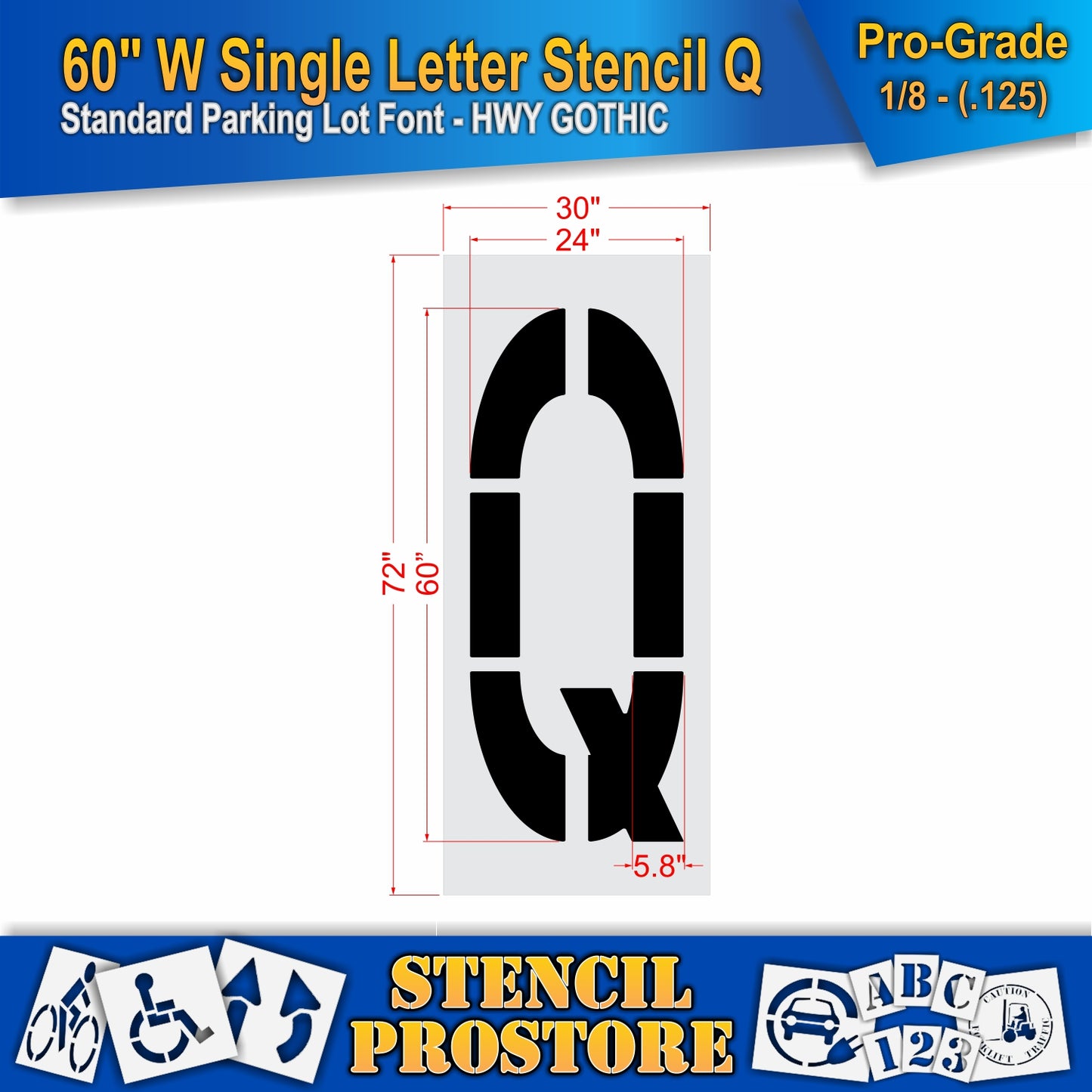 60" Wide Alphabet Kit Stencil