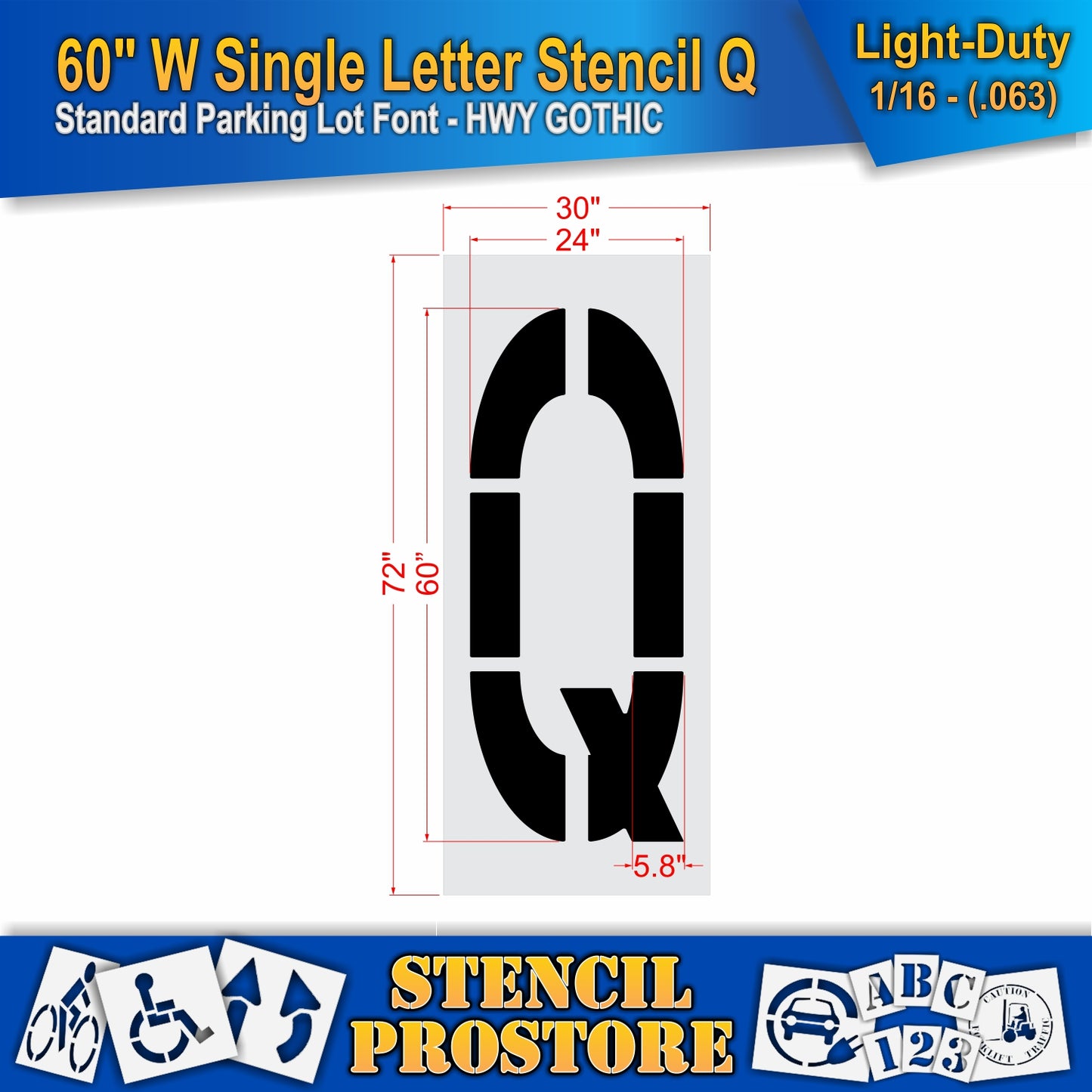 60" Wide Alphabet Kit Stencil