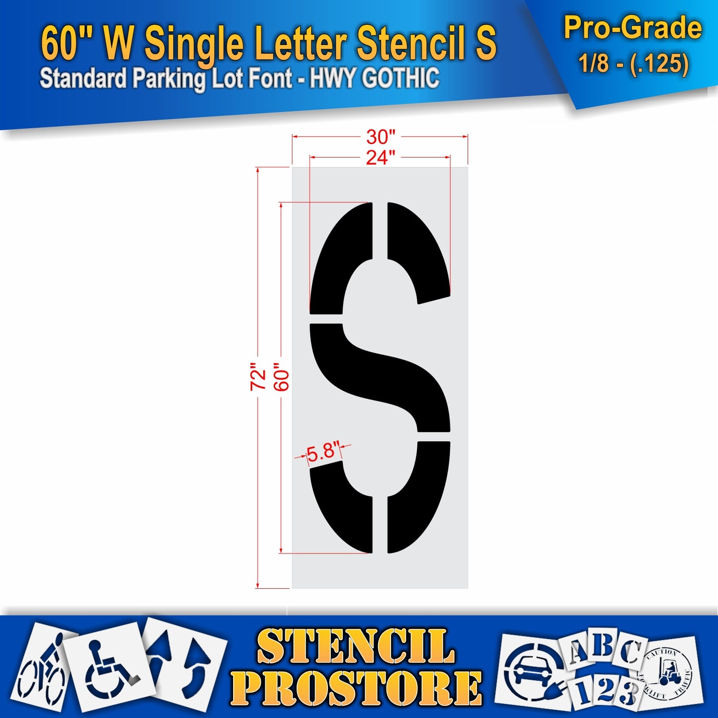 60" Wide Alphabet Kit Stencil