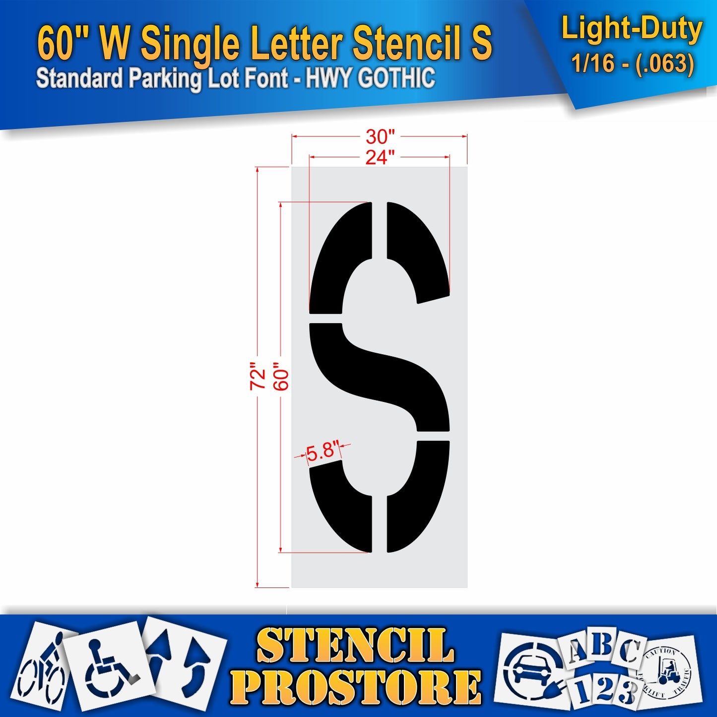 60" Wide Alphabet Kit Stencil