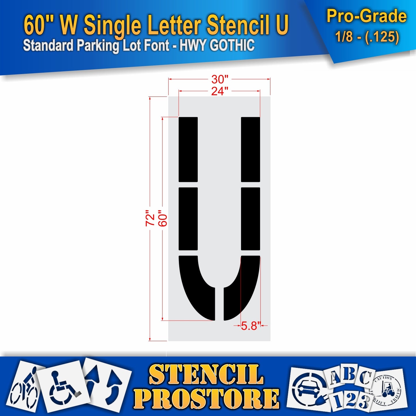 60" Wide Alphabet Kit Stencil