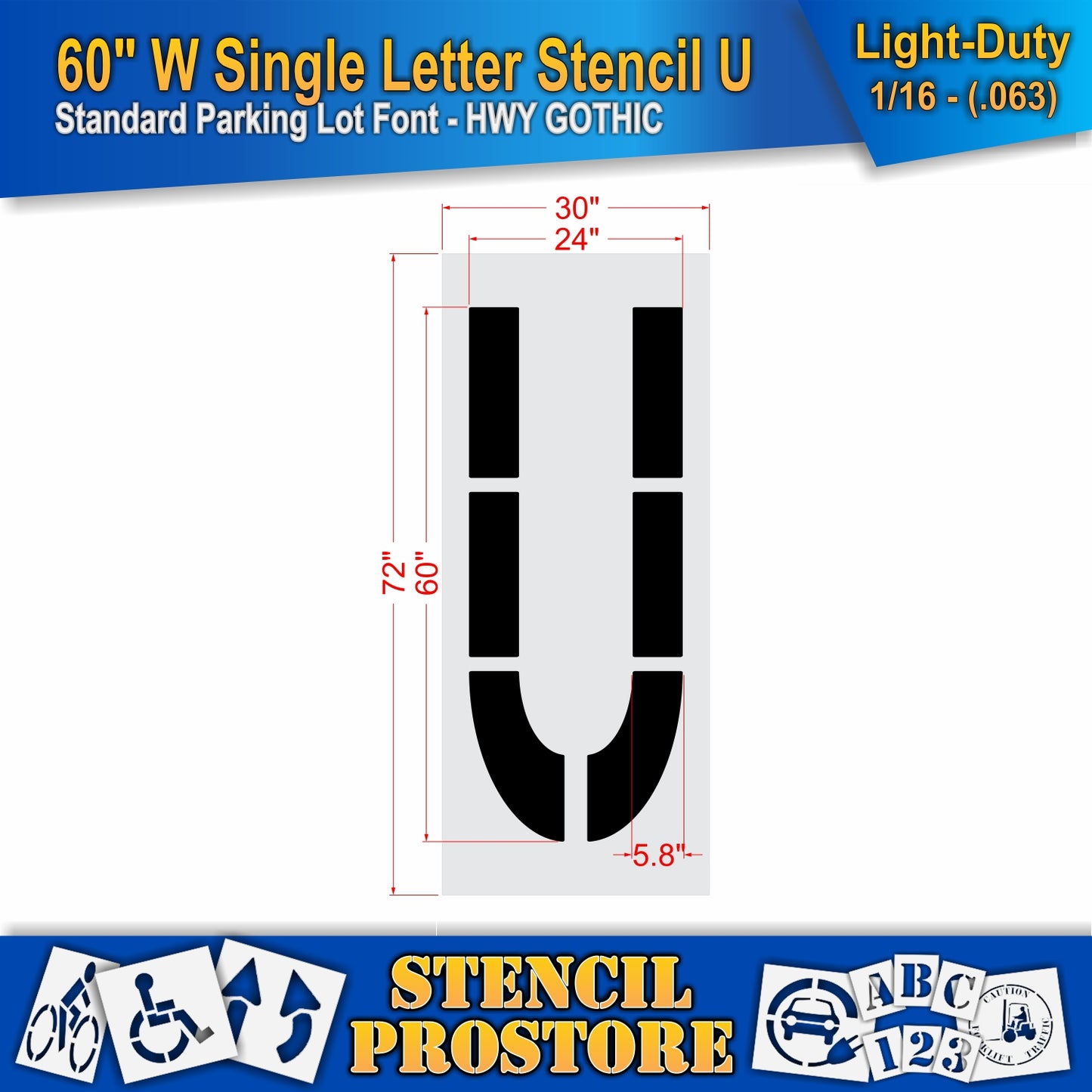 60" Wide Alphabet Kit Stencil