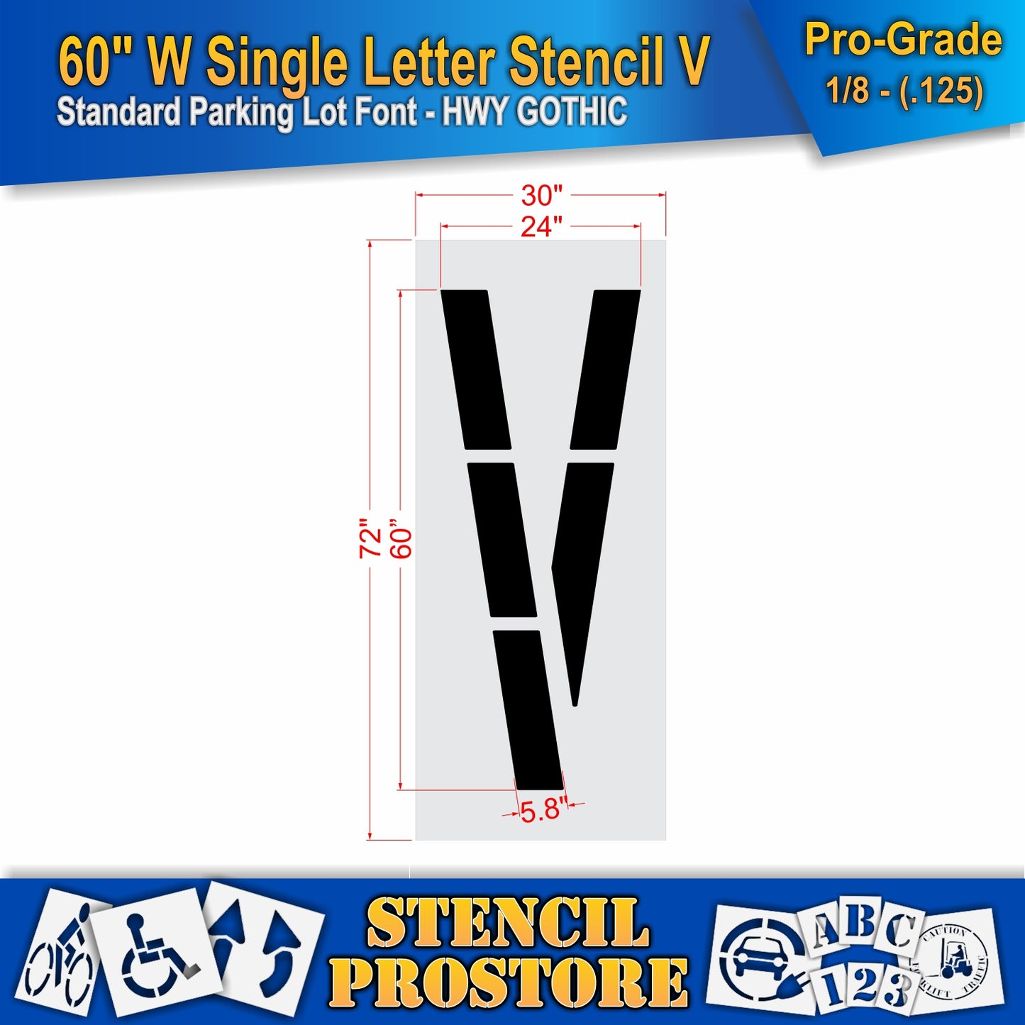 60" Wide Alphabet Kit Stencil