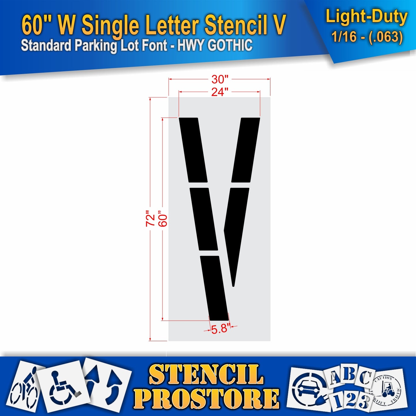 60" Wide Alphabet Kit Stencil