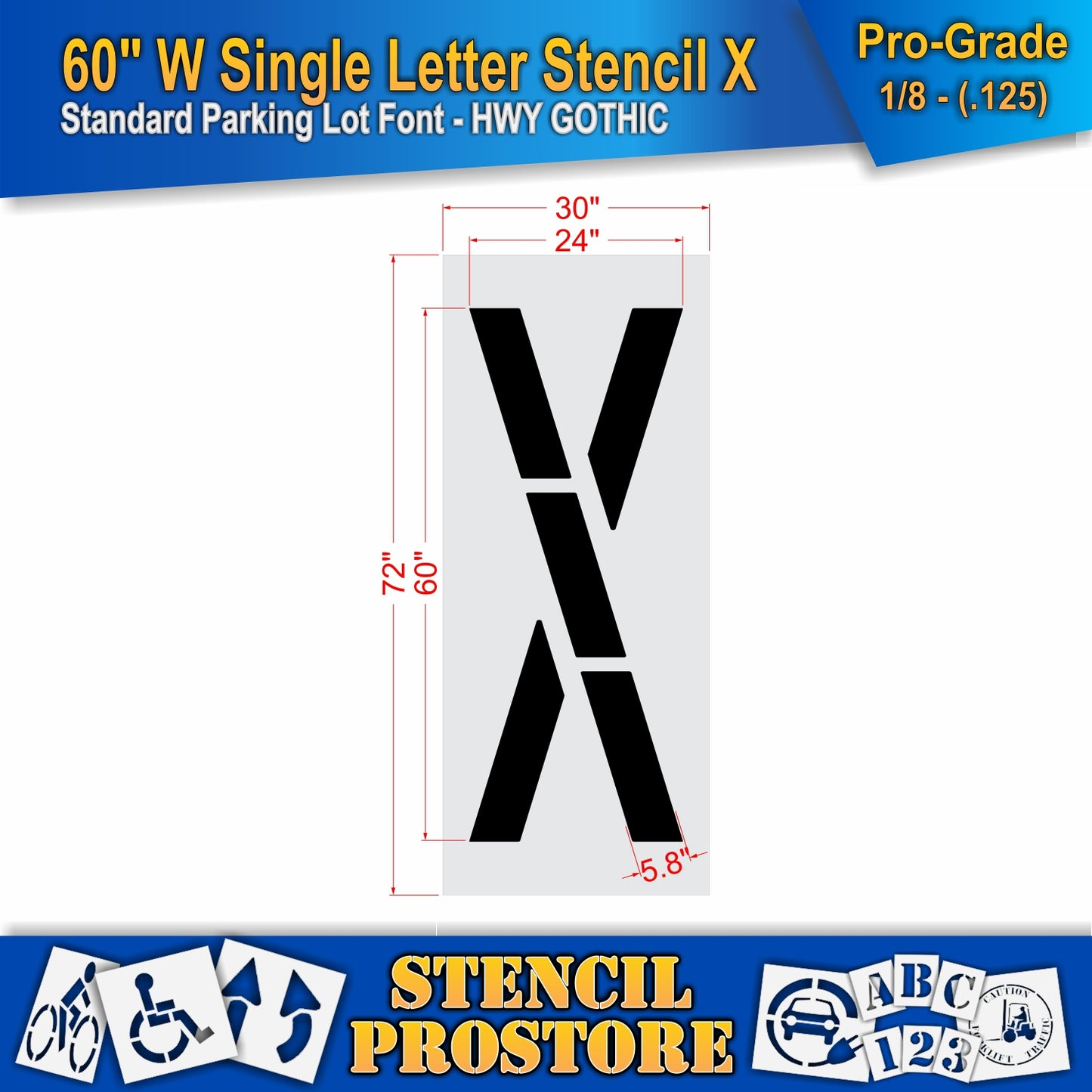 60" Wide Alphabet Kit Stencil