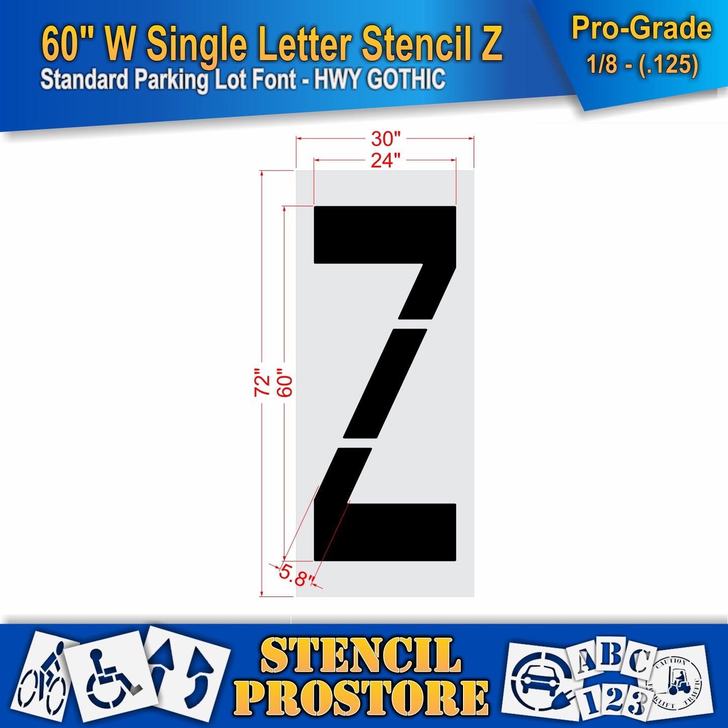 60" Wide Alphabet Kit Stencil