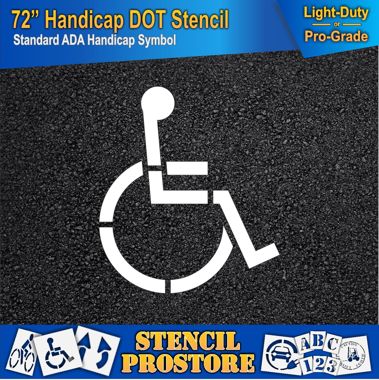 72 Inch Handicap Pavement Stencil – ADA-Compliant Stencil for Parking Lots