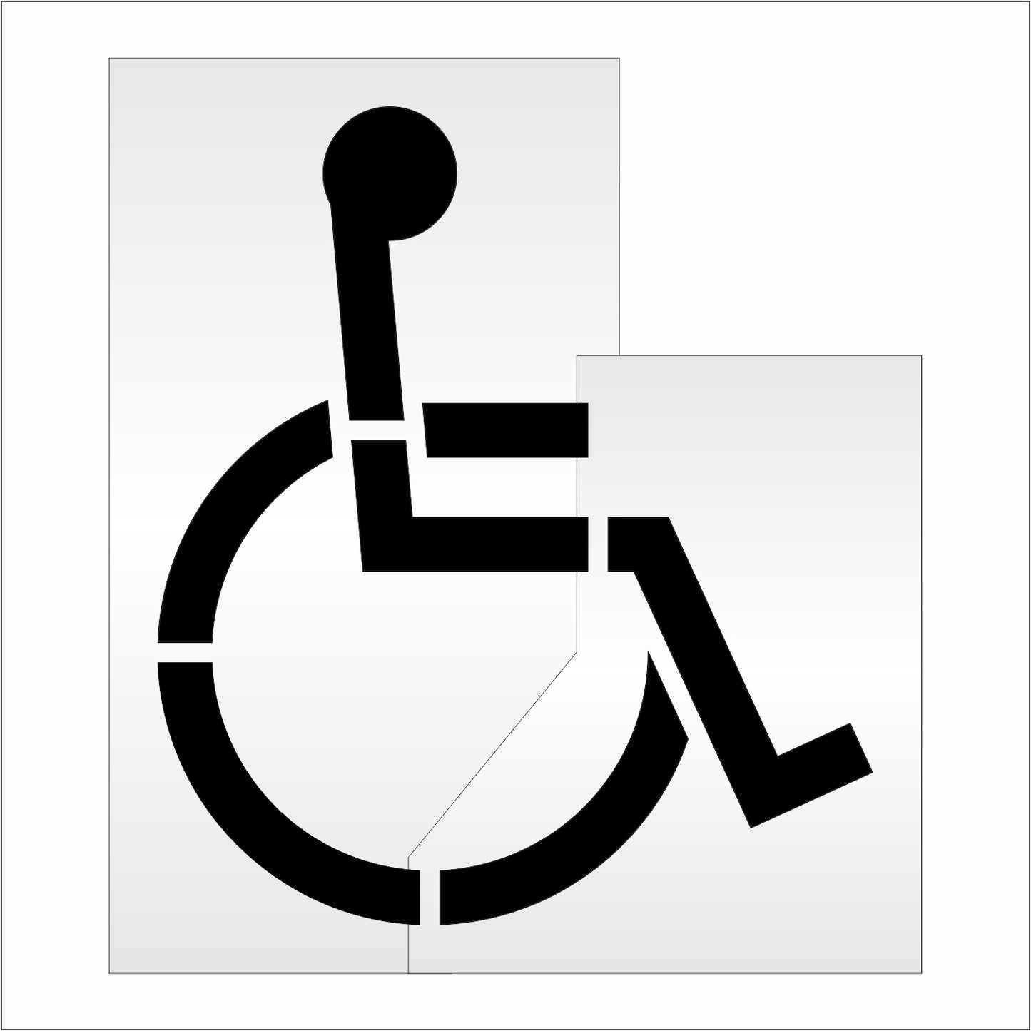 72 Inch Handicap Pavement Stencil – ADA-Compliant Stencil for Parking Lots