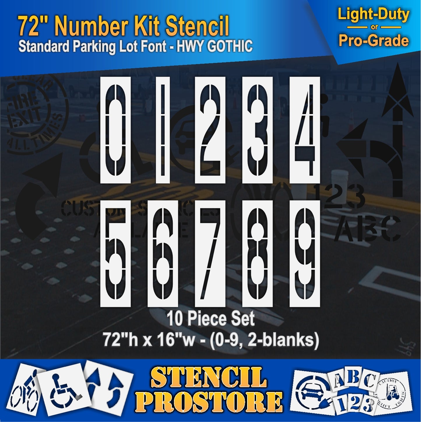 72" Number Kit Stencil