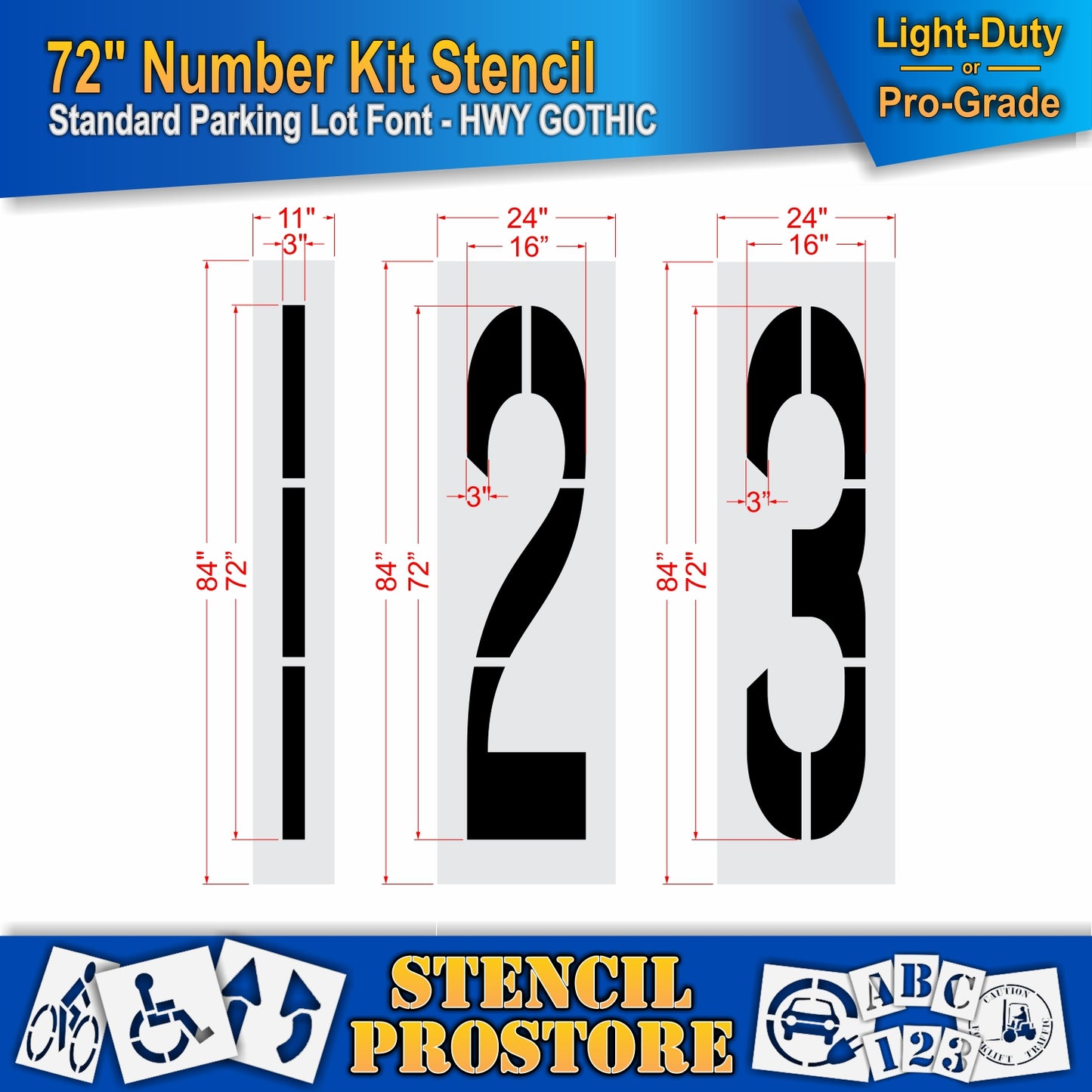 72" Number Kit Stencil