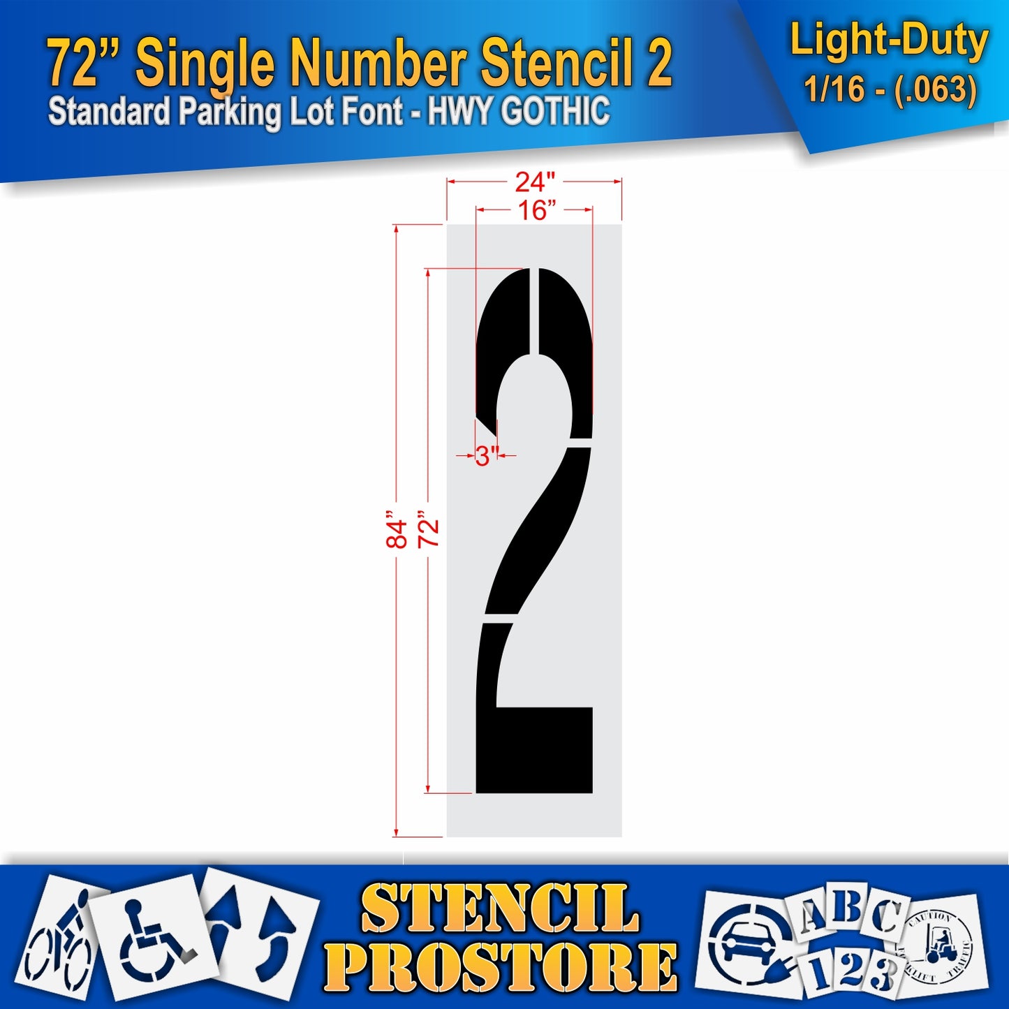 72" Number Kit Stencil