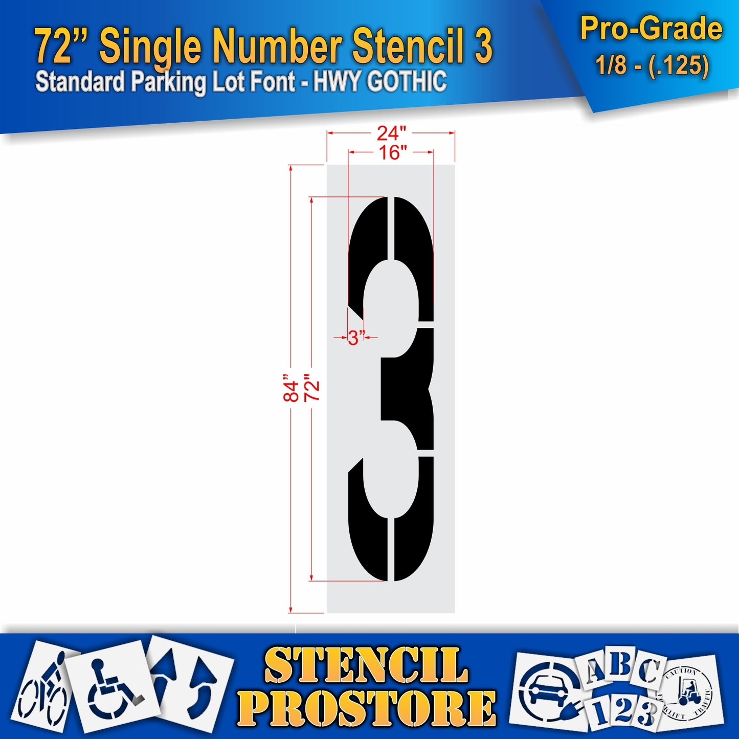 72" Number Kit Stencil