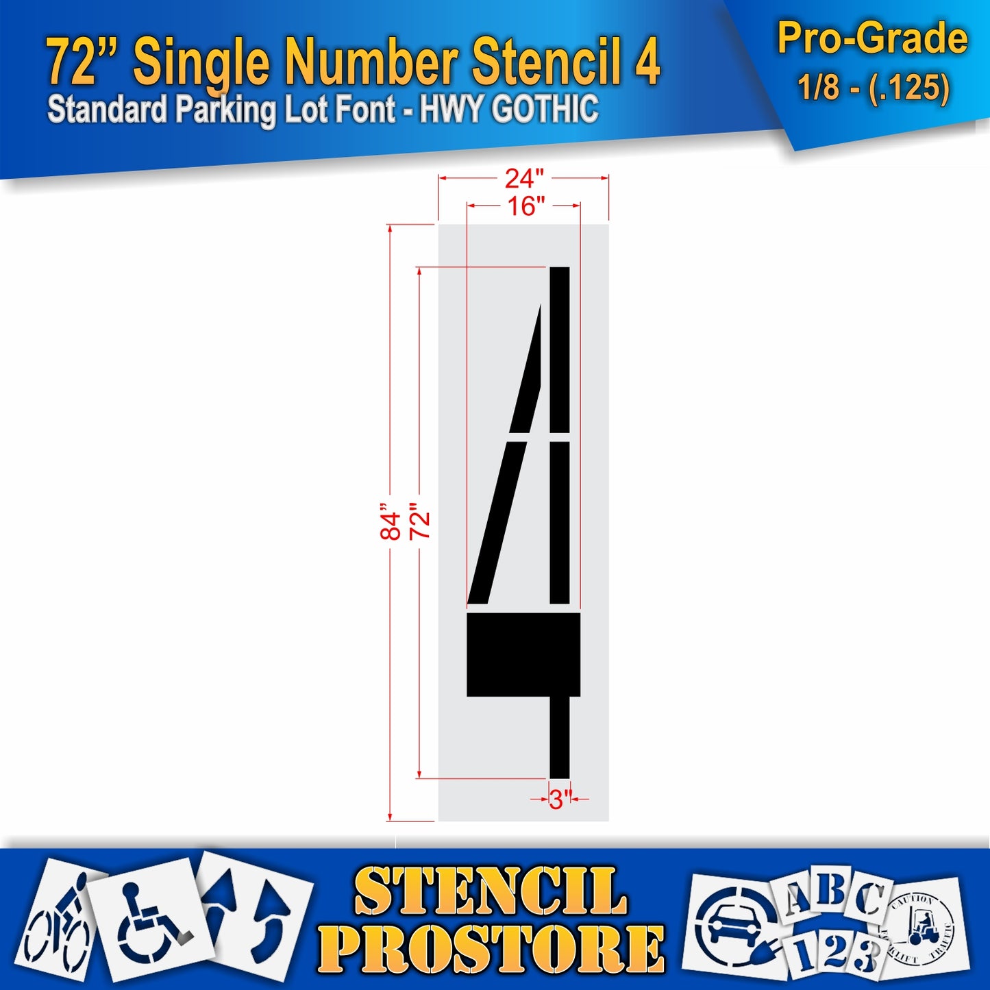 72" Number Kit Stencil