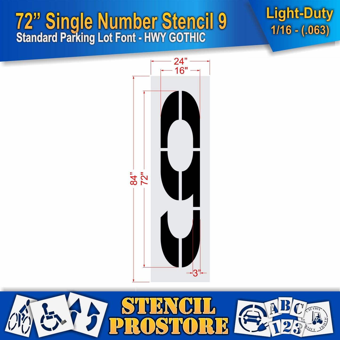 72" Number Kit Stencil