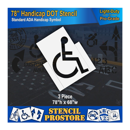 78 Inch Handicap Pavement Stencil – ADA-Compliant Stencil for Parking Lots