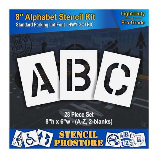 graphic image of 8" ABC stencils