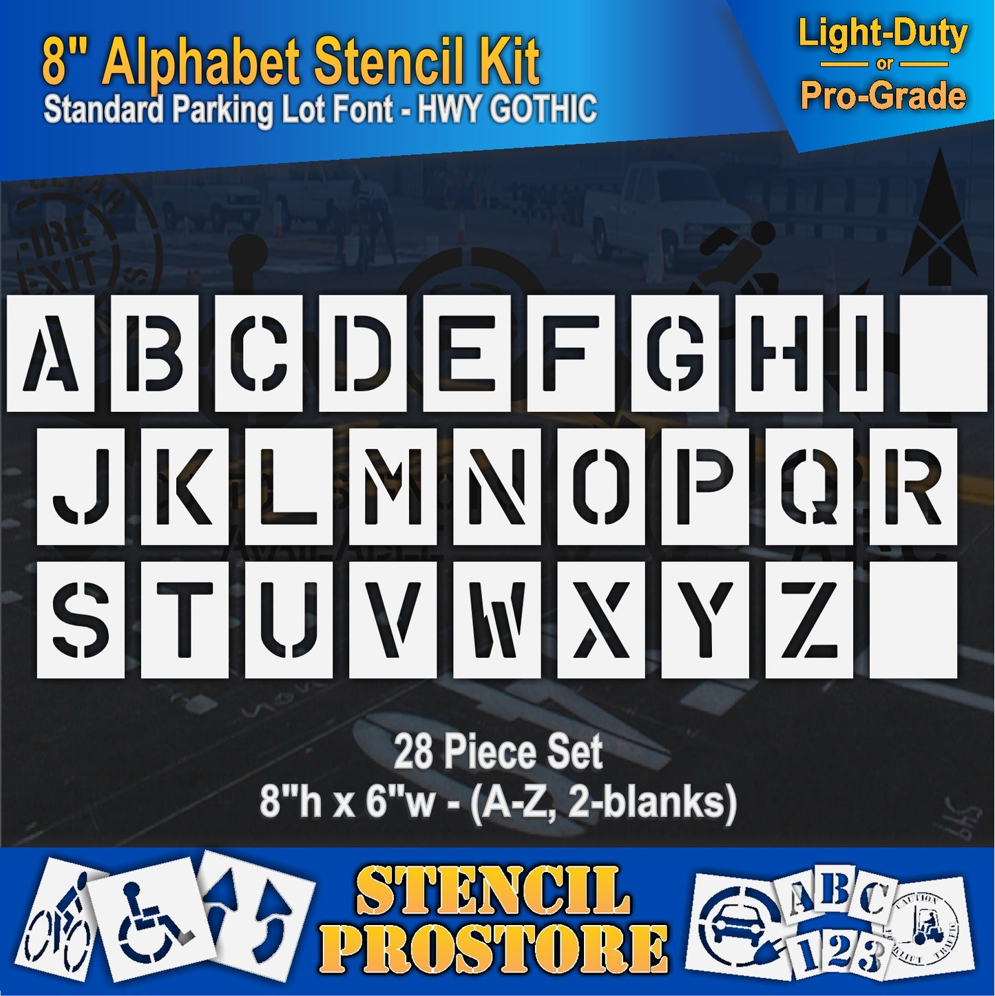 8" Alphabet Kit Stencil