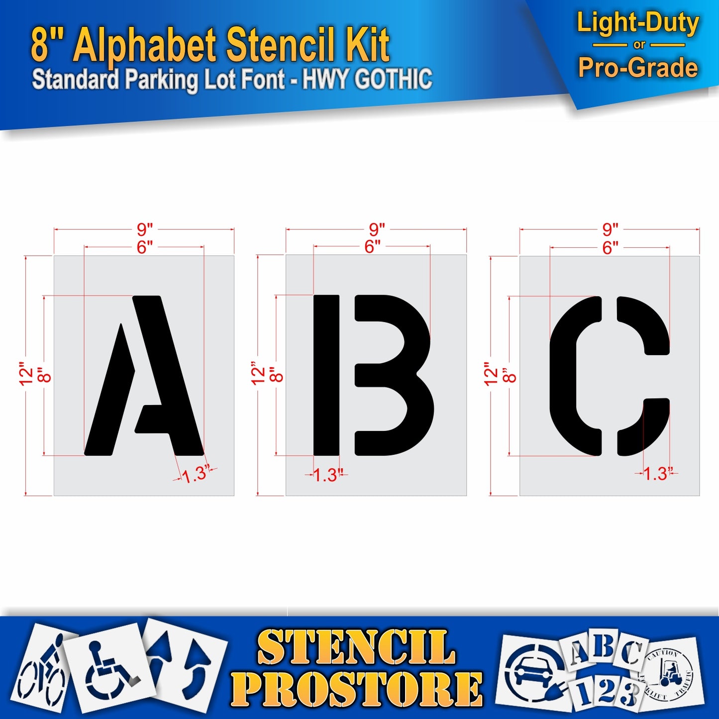 8" Alphabet Kit Stencil