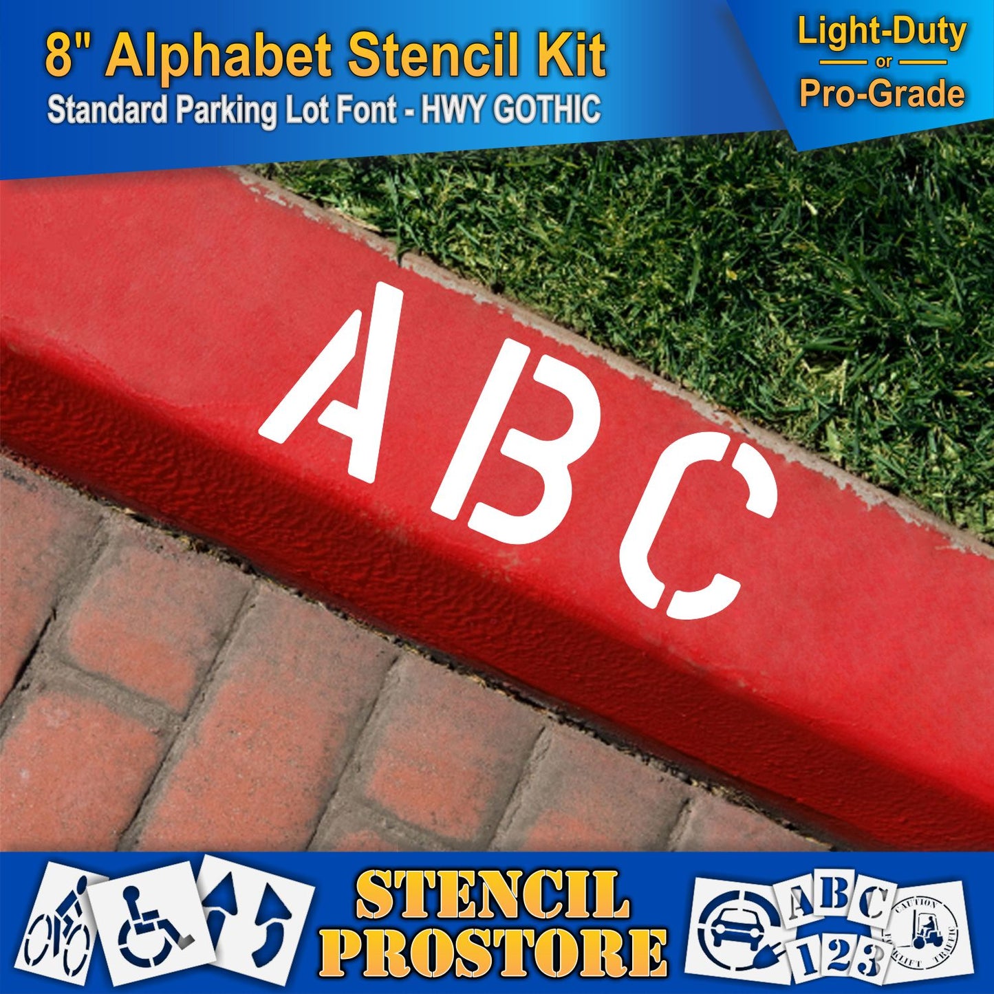 picture of curbside with 8" ABC marking , using the 8" alphabet kit