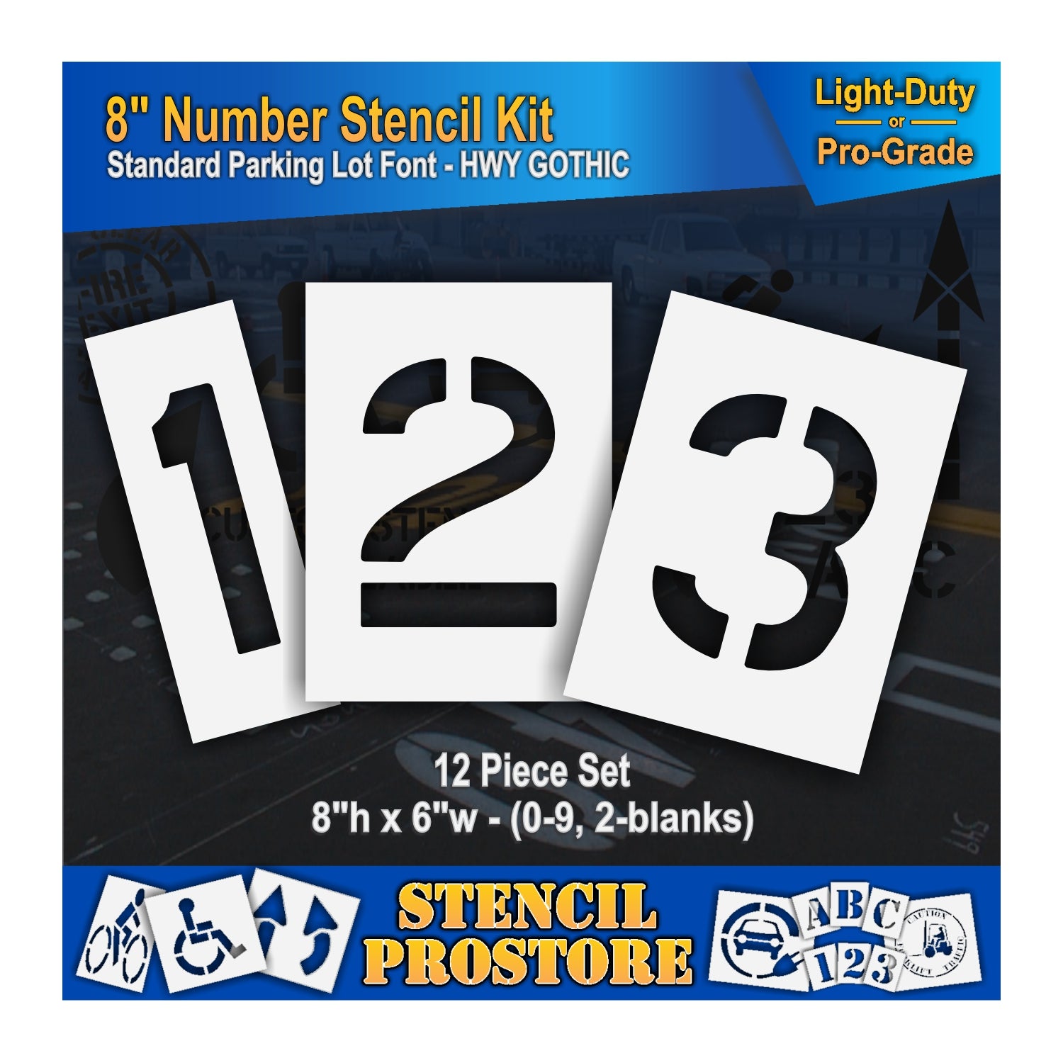 graphic image of 8" numbers 123 stencils
