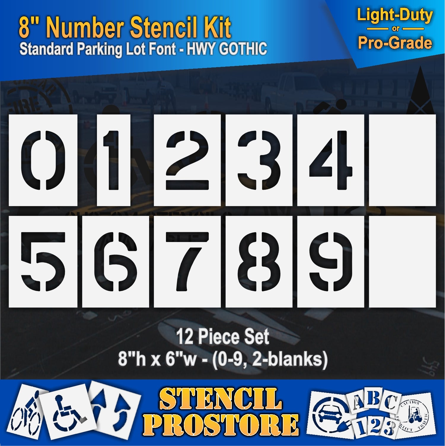 graphic image 8" alphabet kit full set 0-9 with 2 blanks