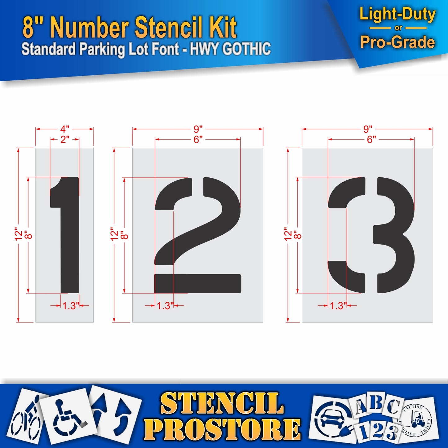 8" Number Kit Stencil