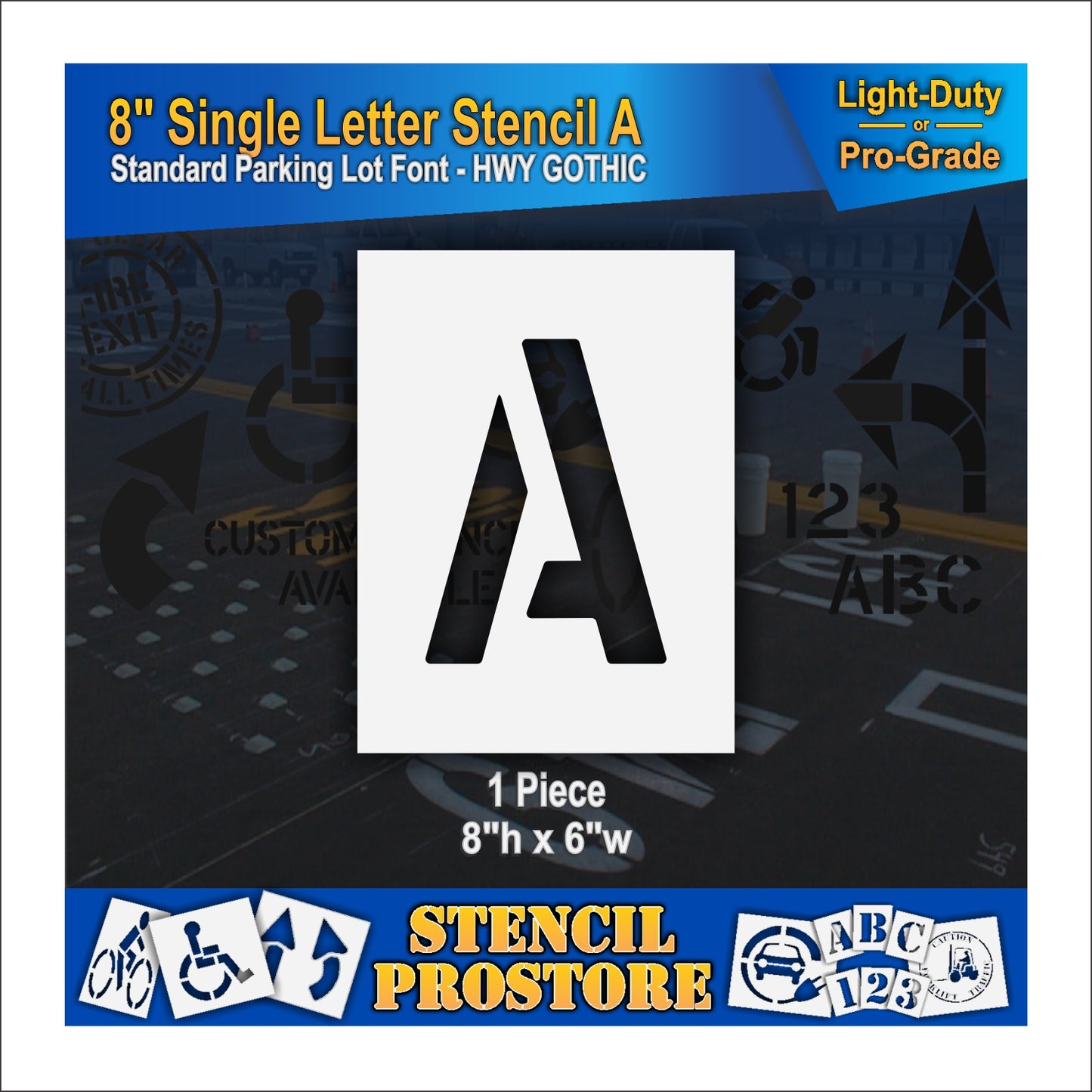 graphic image of 8" single letter A stencil