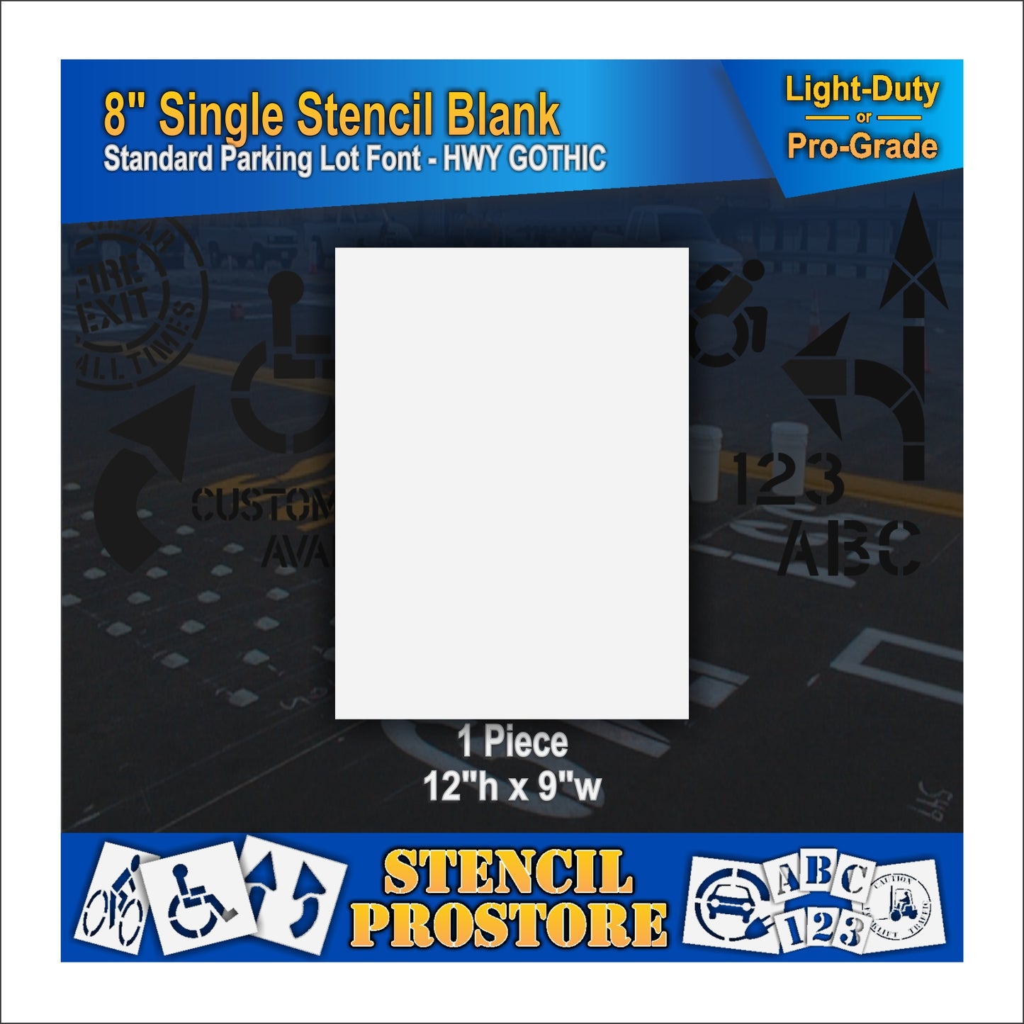 graphic image of 12" x 9" stencil blank