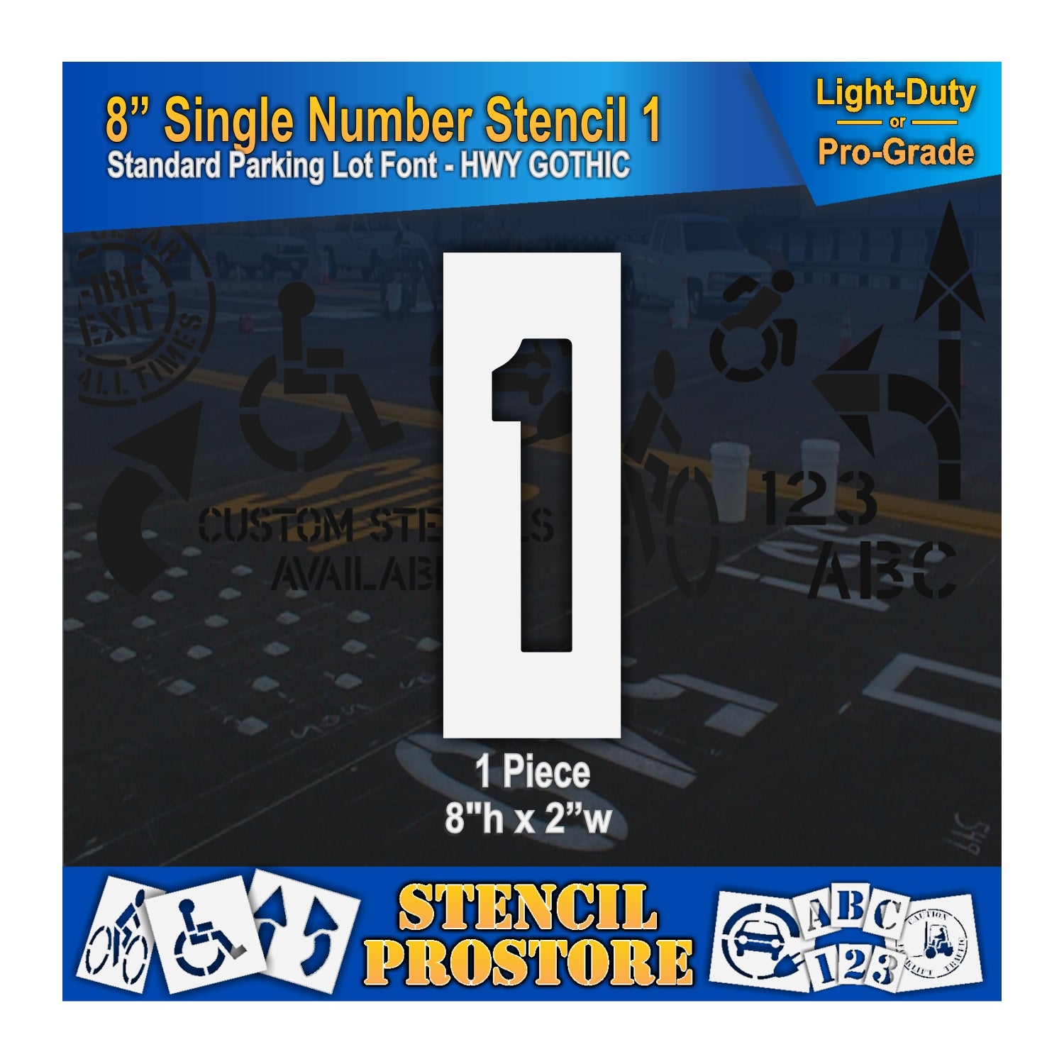graphic image of 8" single number 1 stencil