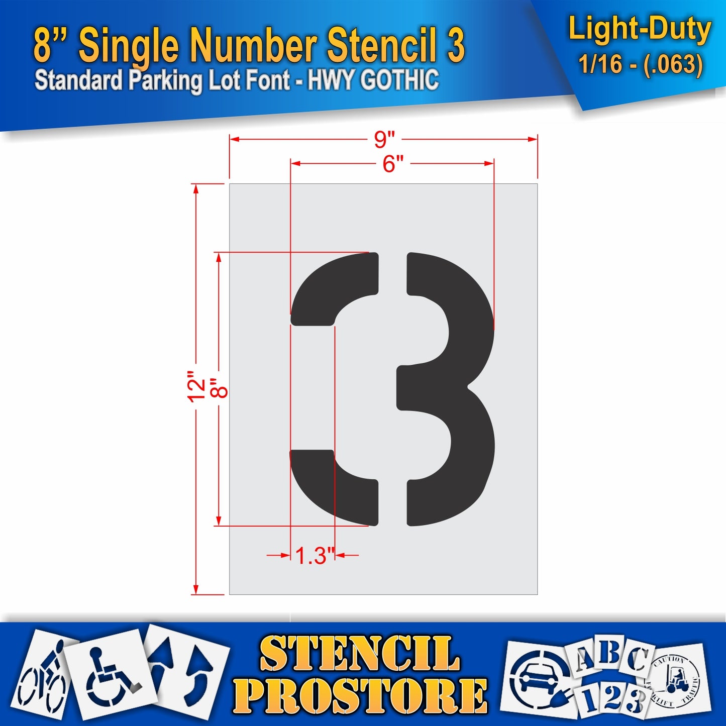 8" Number Kit Stencil