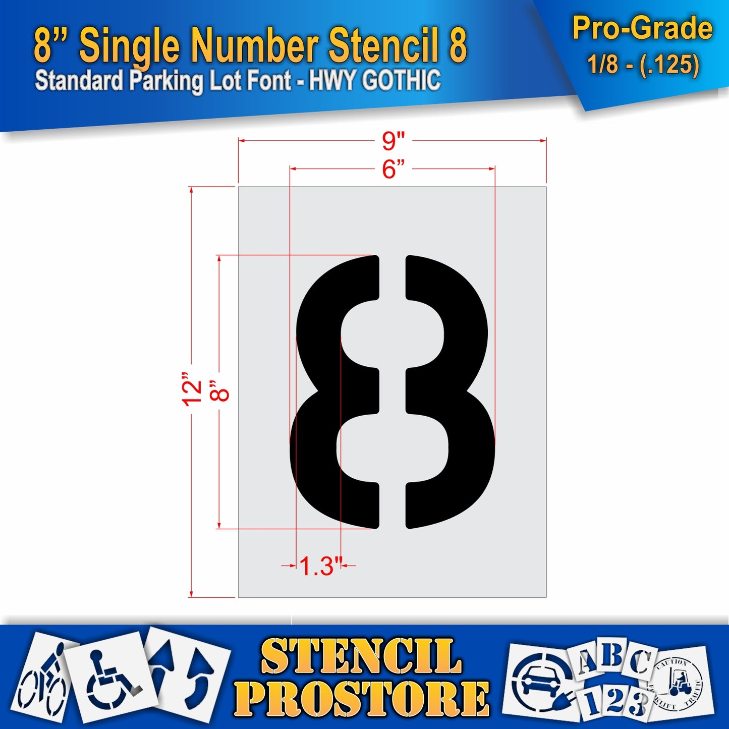 8" Number Kit Stencil