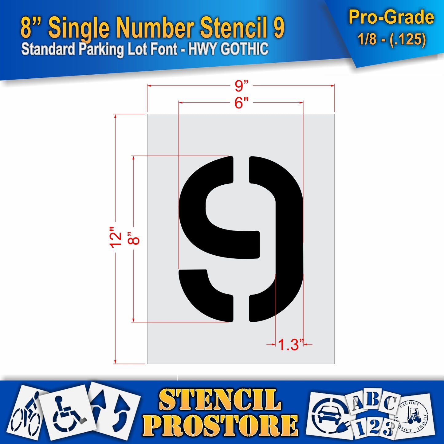 8" Number Kit Stencil