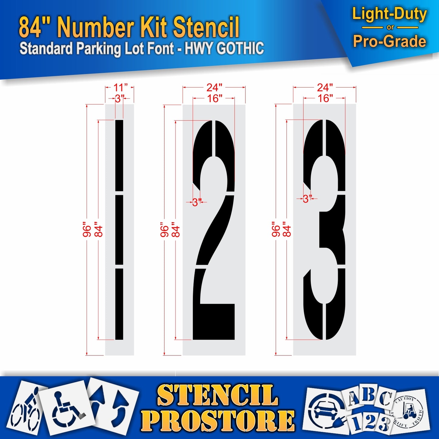 84" Number Kit Stencil