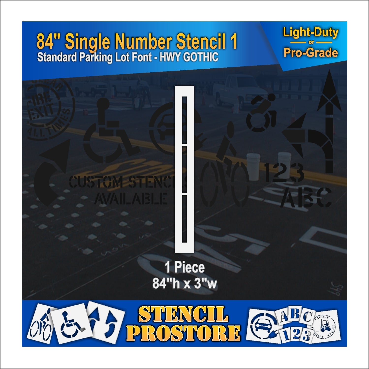 84" single number 1 stencil