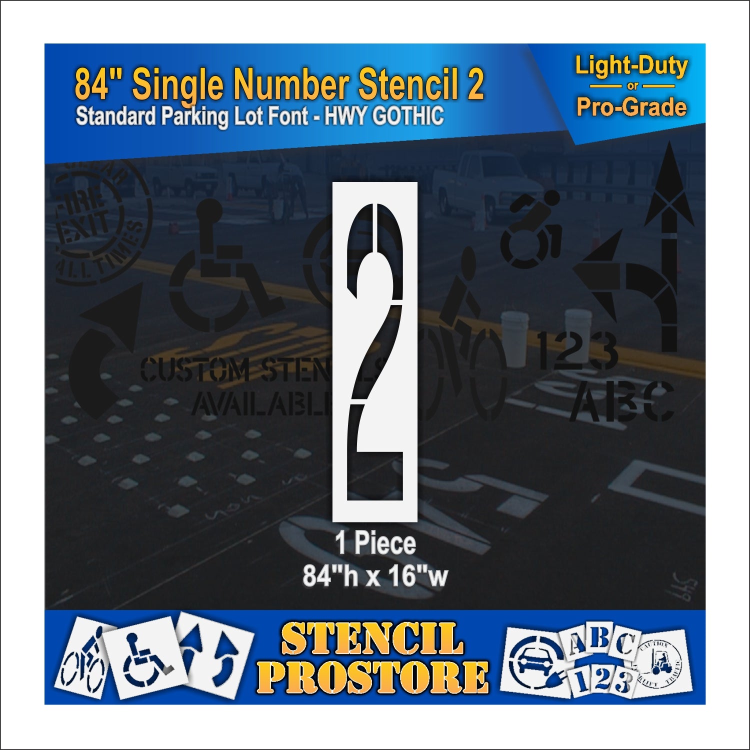 84" single number 2 stencil