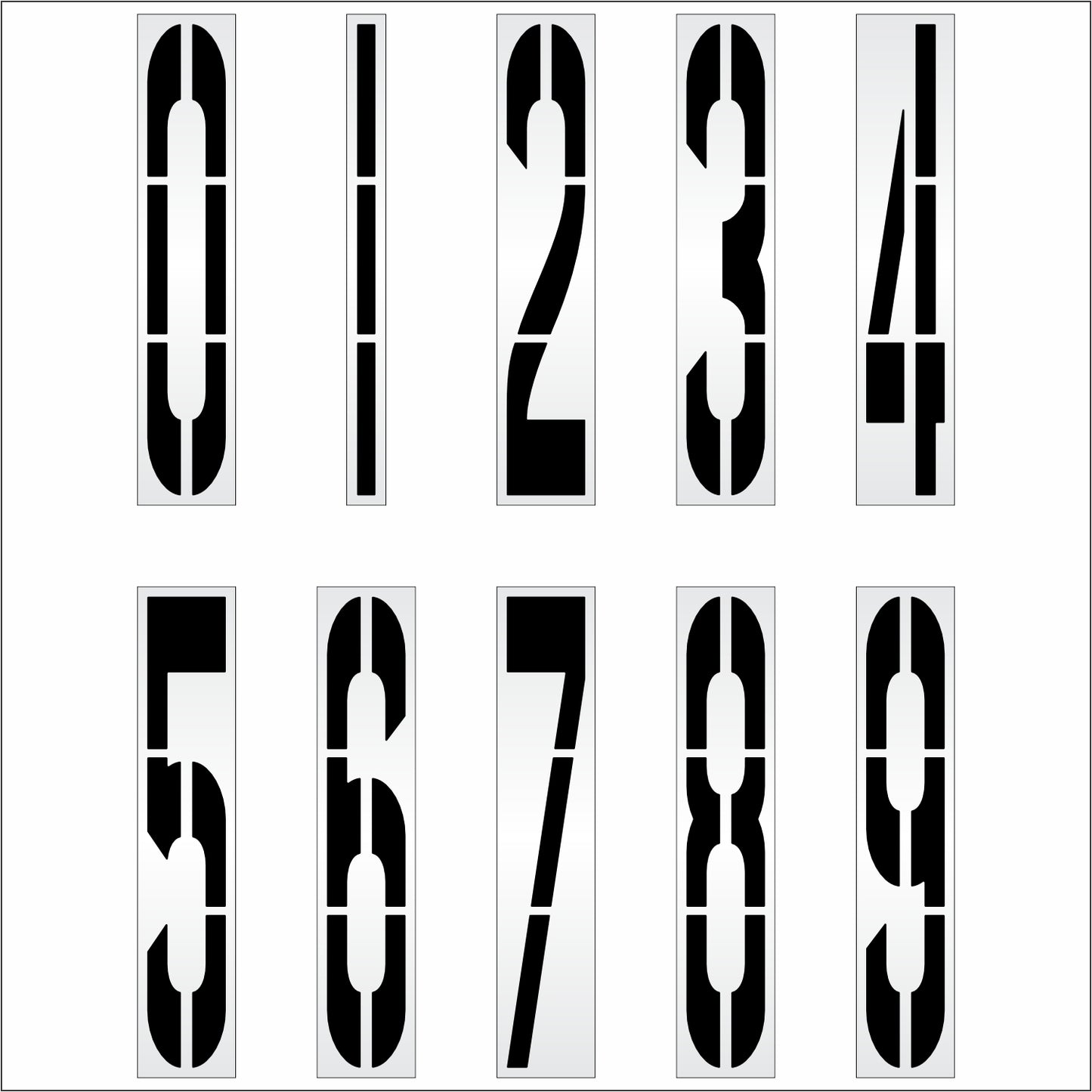 96" Number Kit Stencil Full set