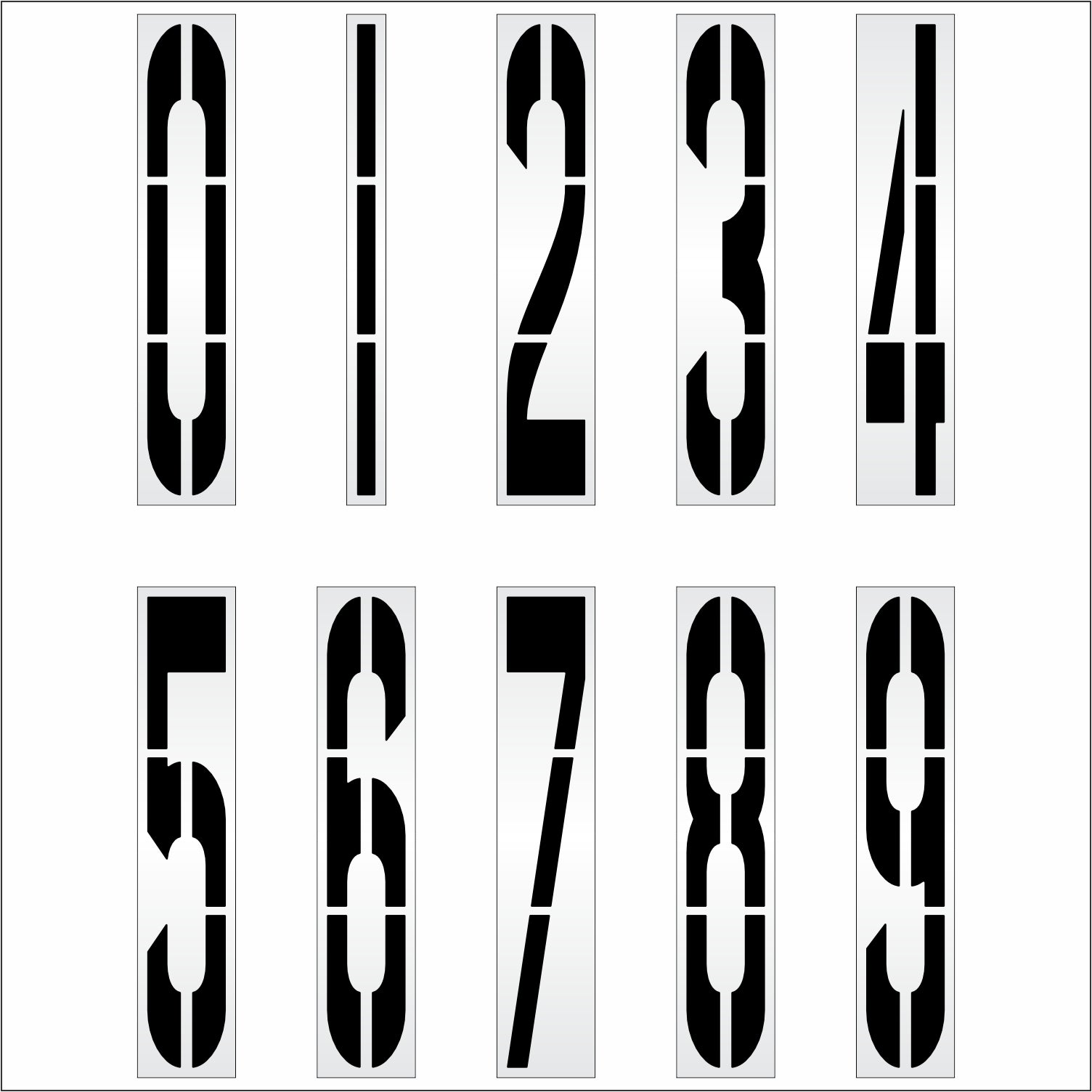 96" Number Kit Stencil Full set