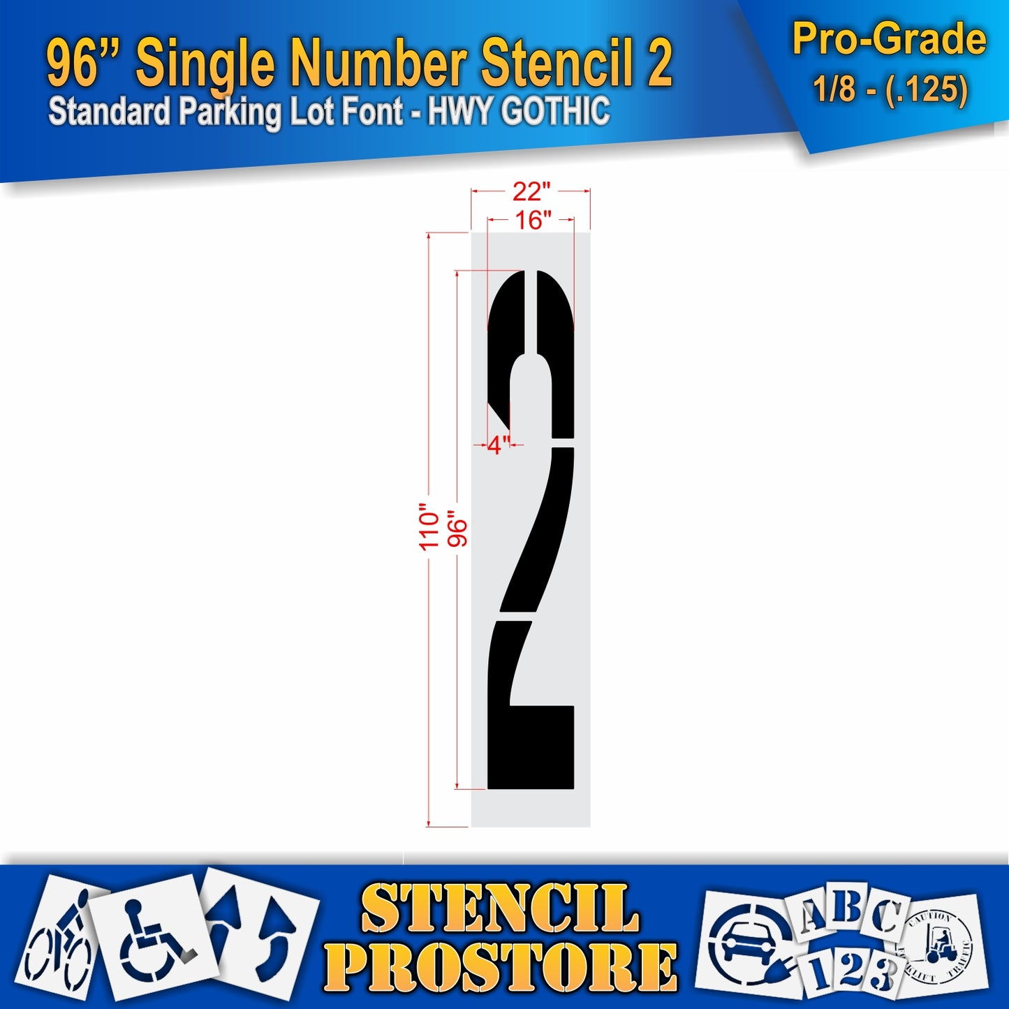96" Number Kit Stencil