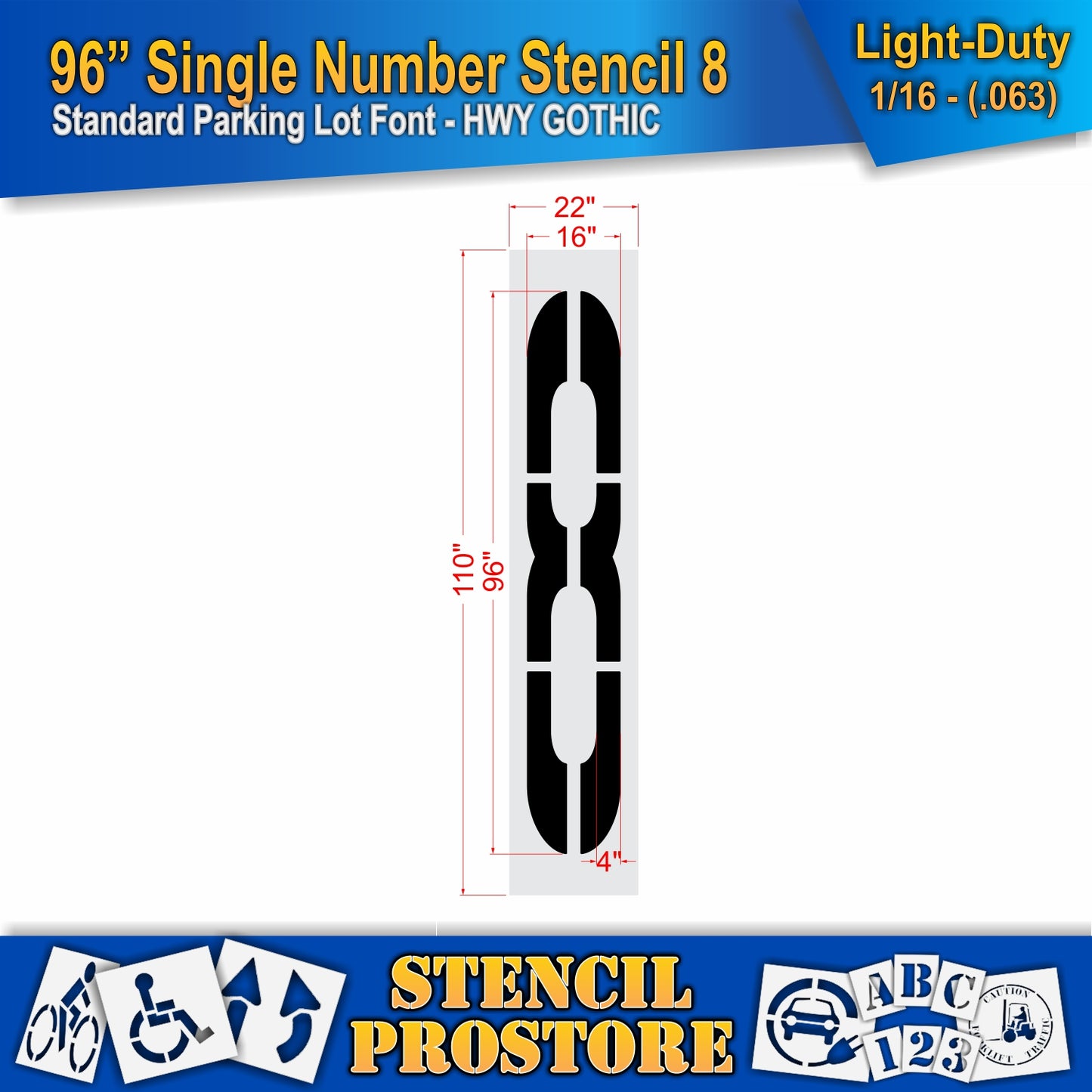 96" Number Kit Stencil