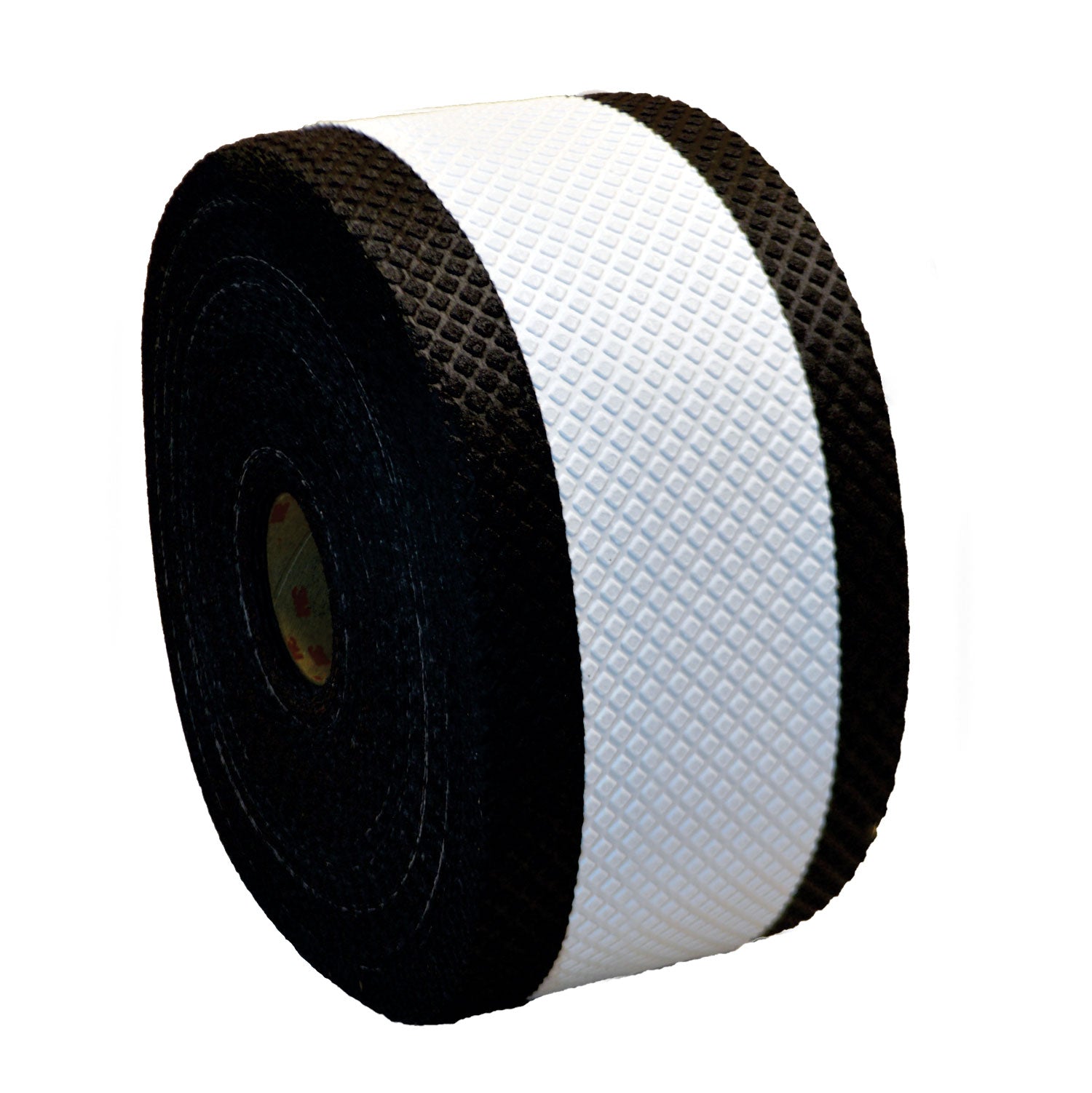 White textured tape with a black border