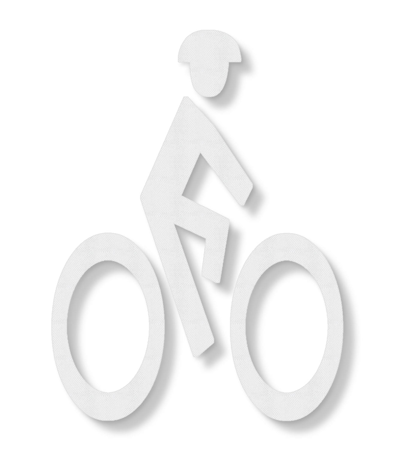 3M Stamark 380IES Right facing figure on bike in white textured tape