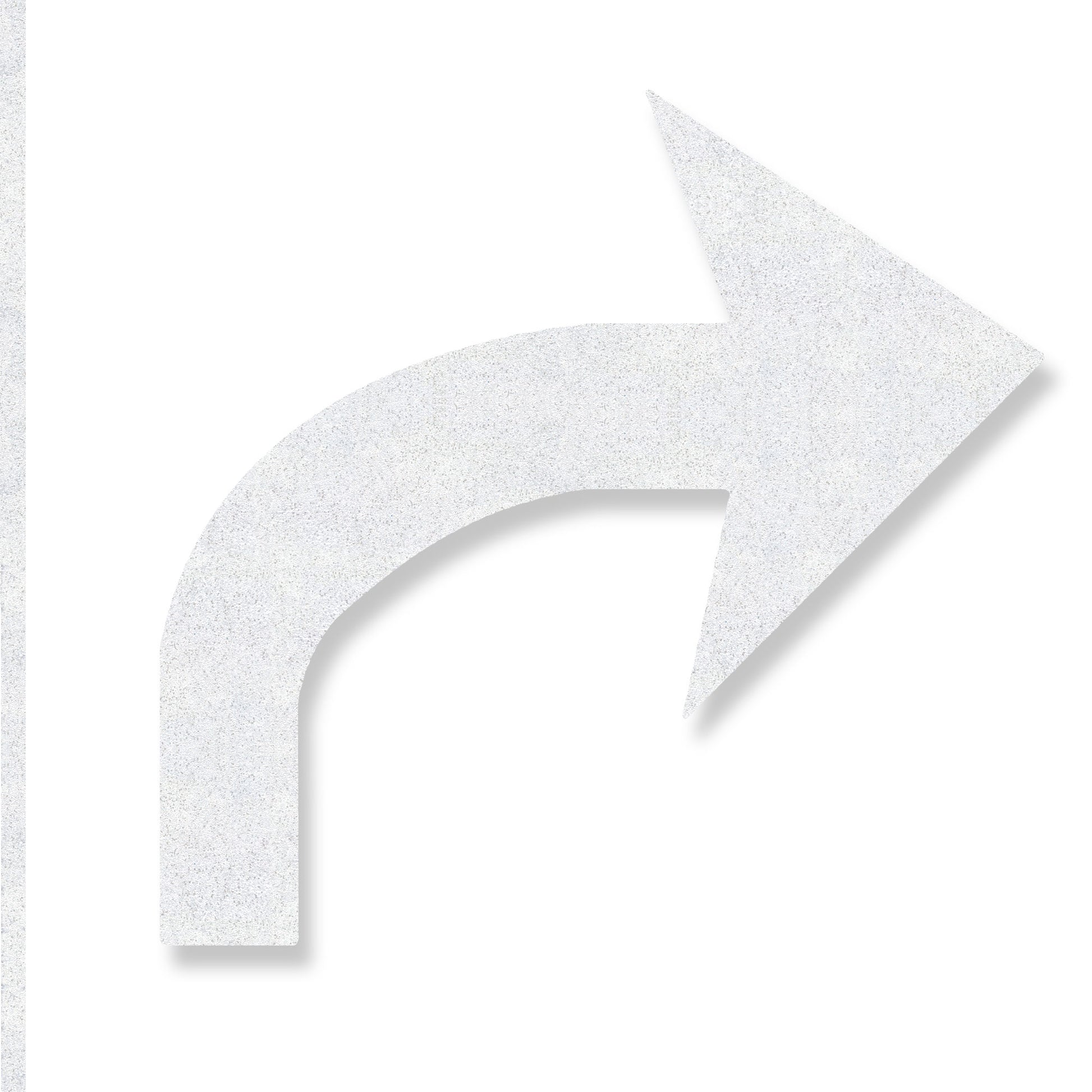 White preformed thermoplastic  turn arrow turning right