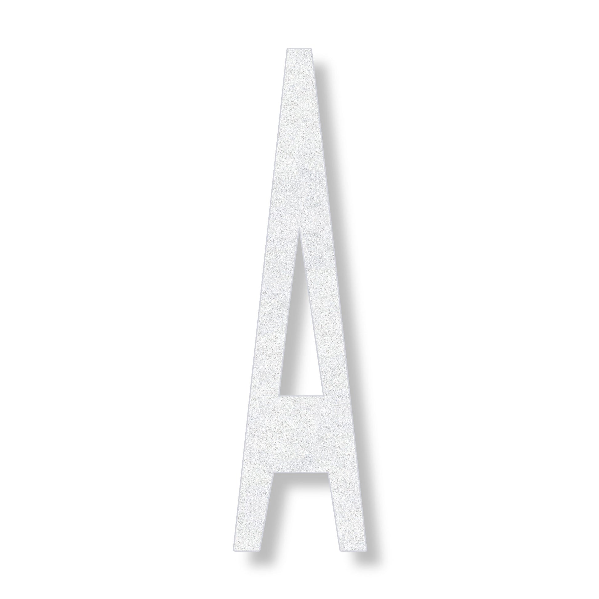 preformed thermoplastic Letter A in white