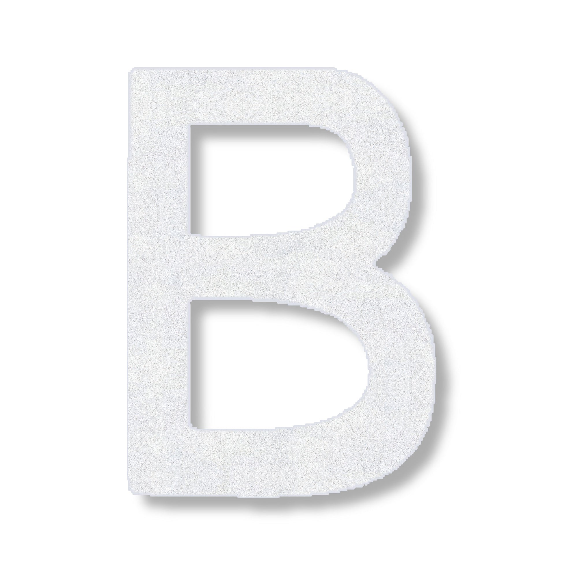 preformed thermoplastic Letter B in white