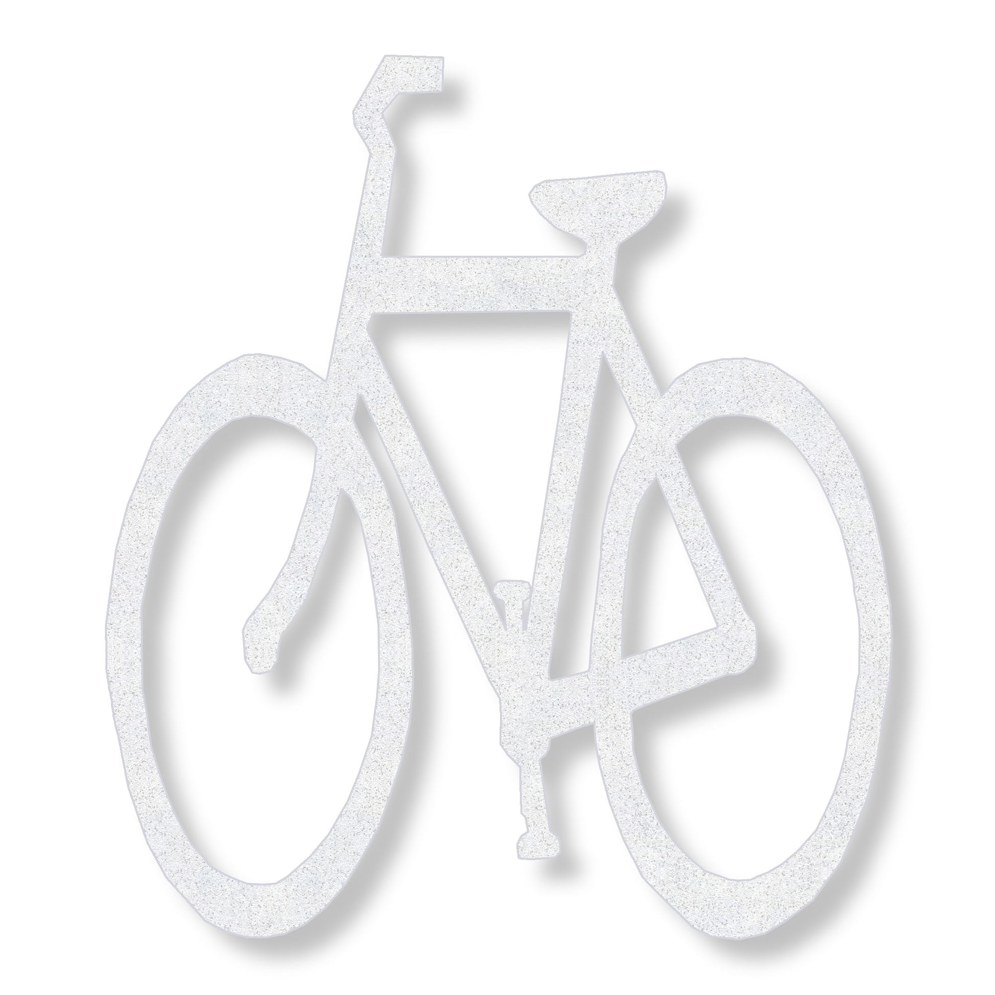 White preformed thermopalstic bicycle symbol